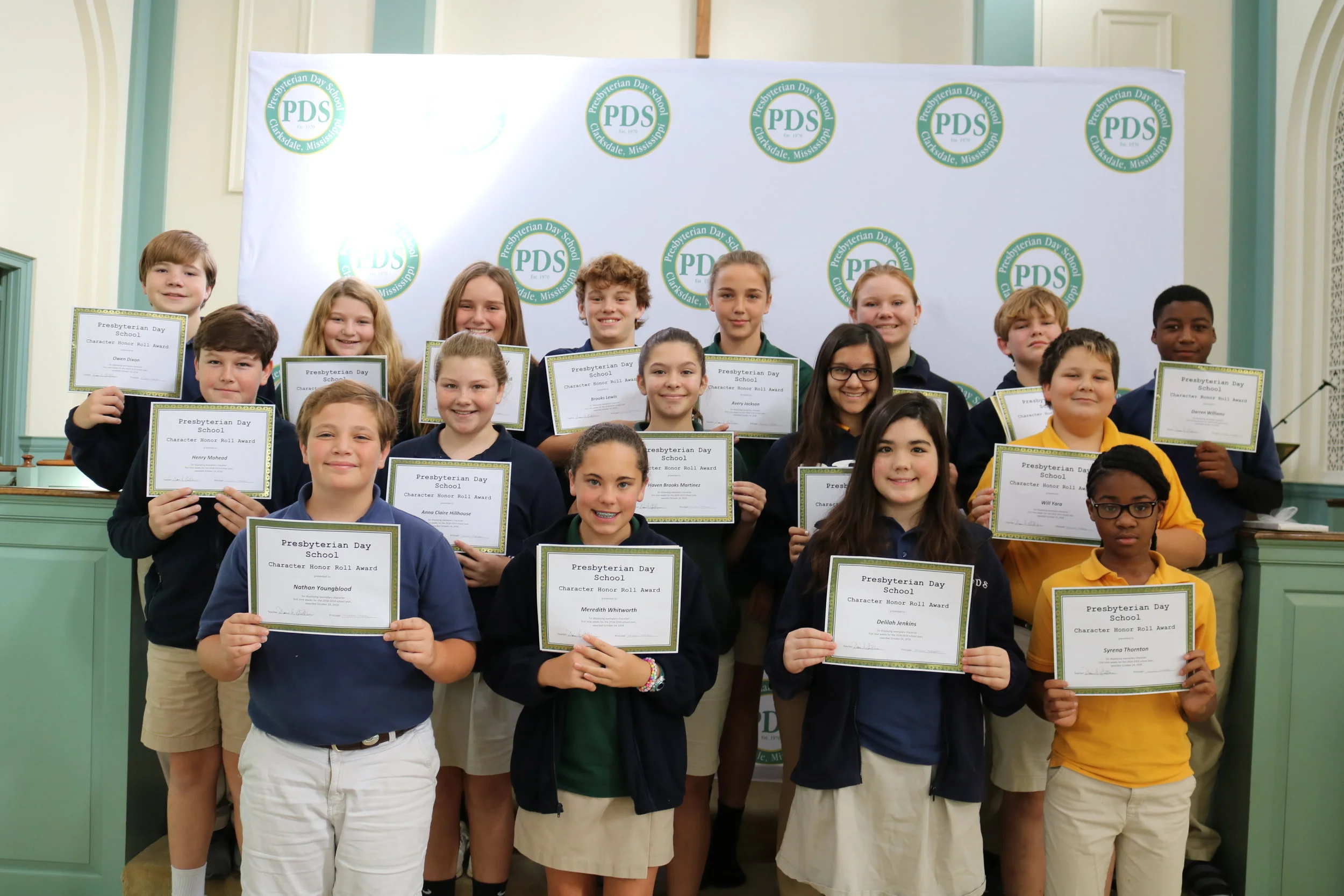 6th grade character honor roll