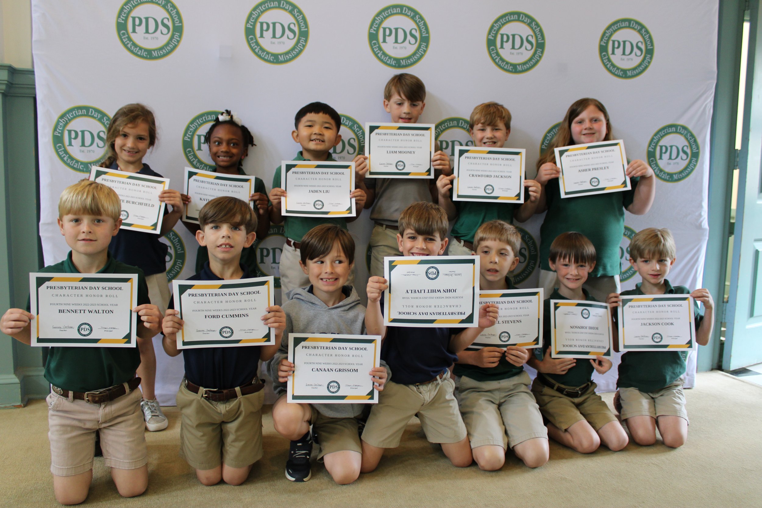 1st grade character honor roll