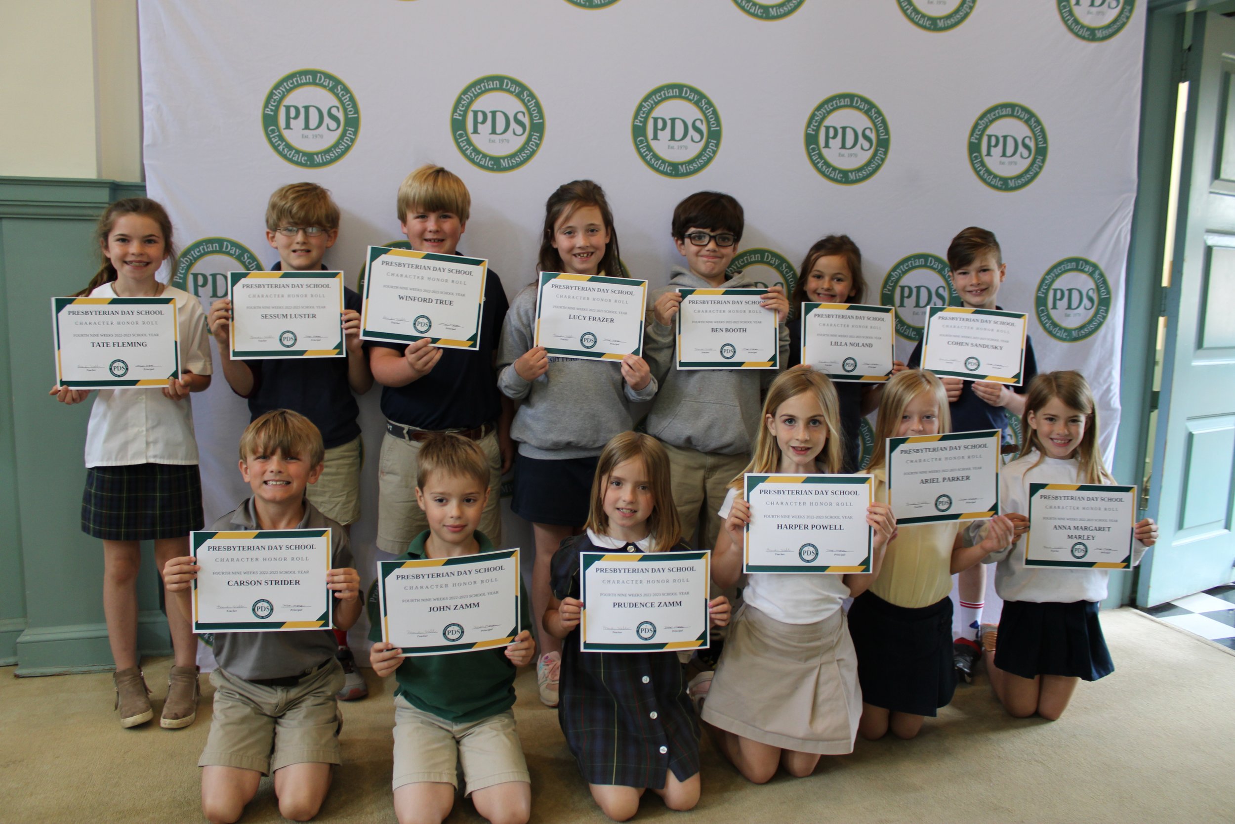2nd grade character honor roll
