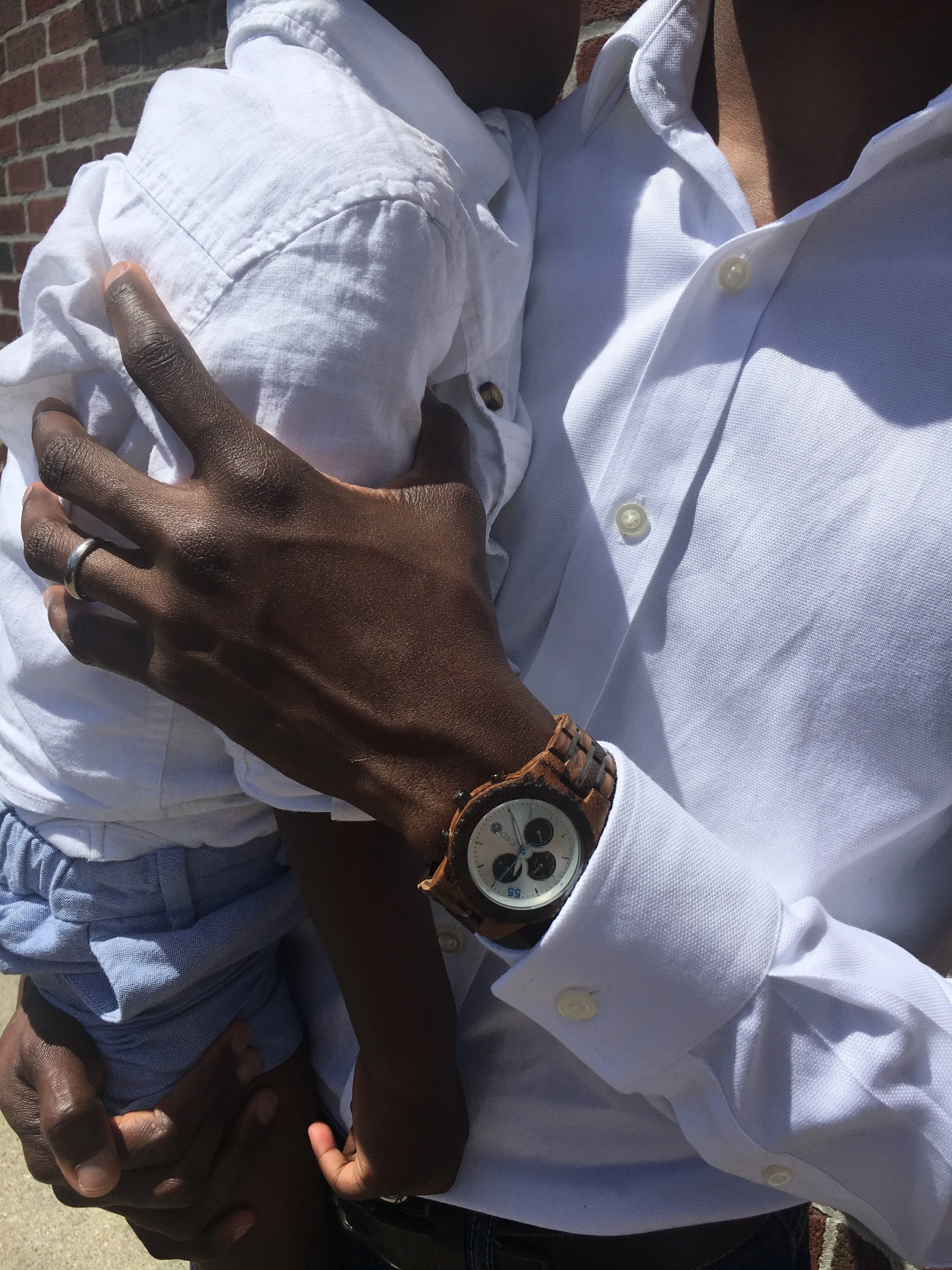 The white face on this watch really helps it stand out against his skin tone. You can buy it here .