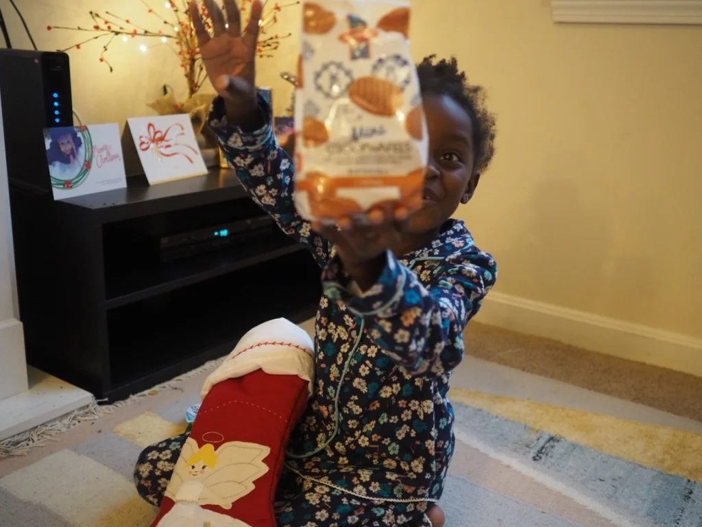 in honour of our stroopwafel-fest in United airlines, santa stashed some in her stocking :-0)
