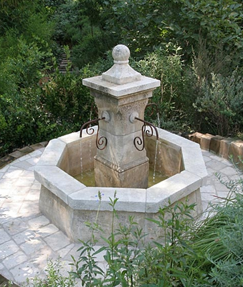  Romantic antique limestone fountain, tre chic.    