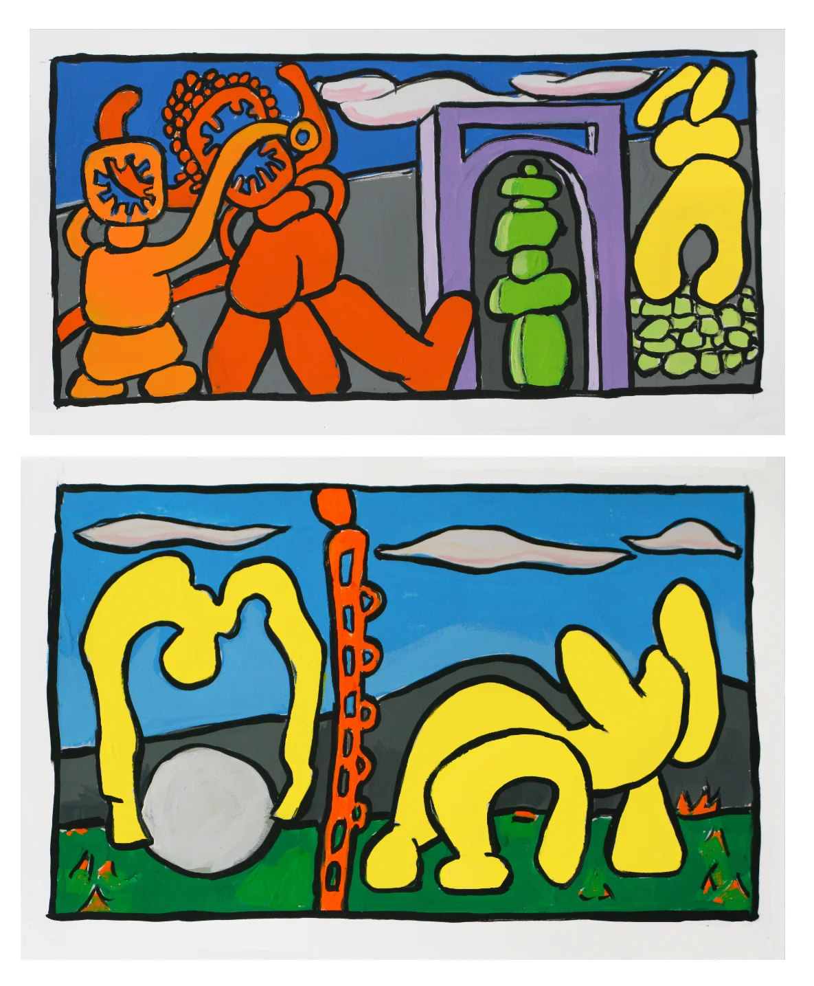 Two studies, gouache, 2014