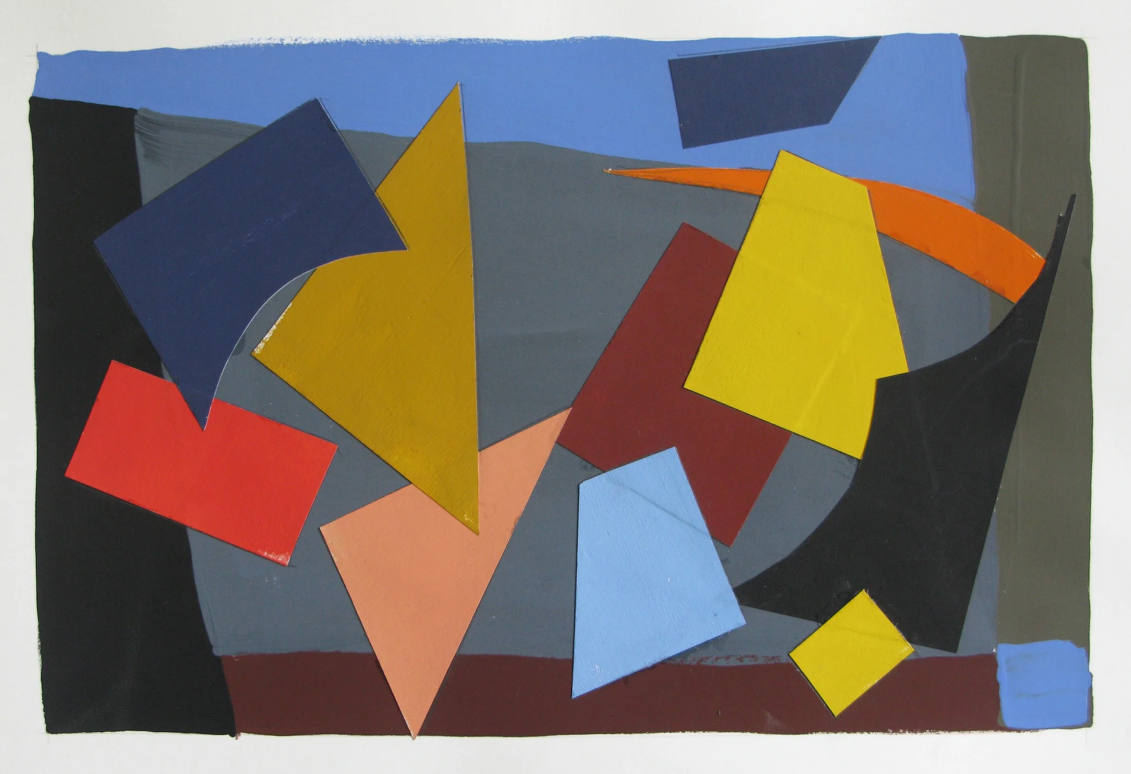 Zephyr , gouache cut paper, 2012