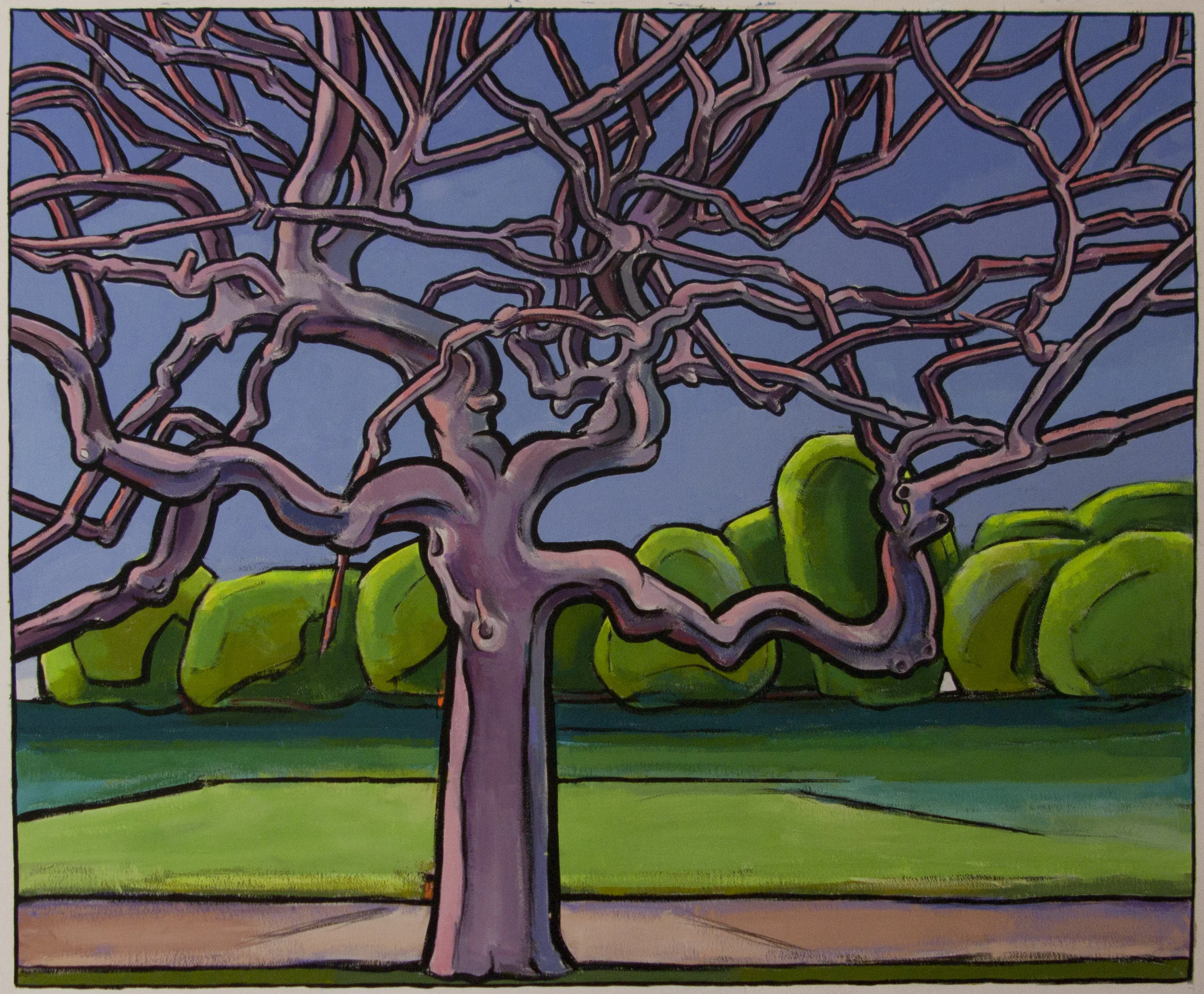 Purple Tree , 35 x 46 inches, gouache, 2017