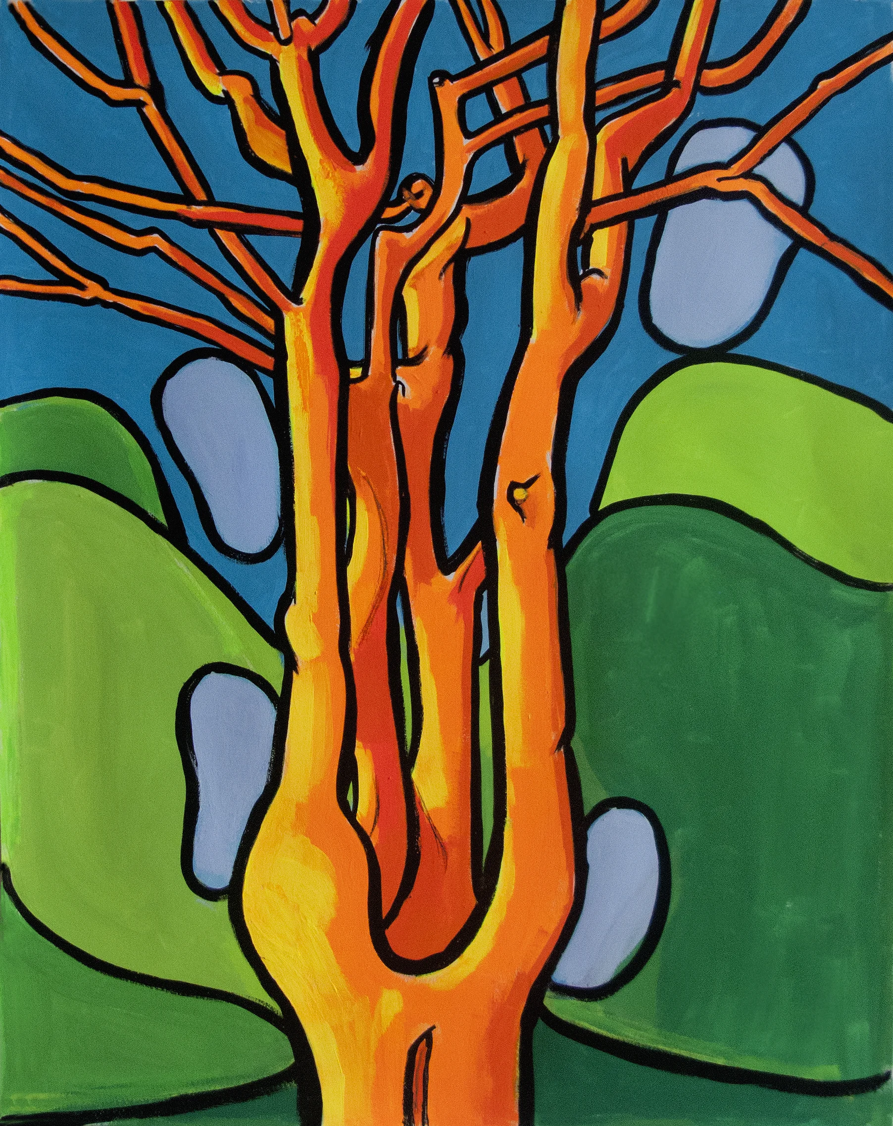 Orange Pine , 24 x 19, gouache, 2016