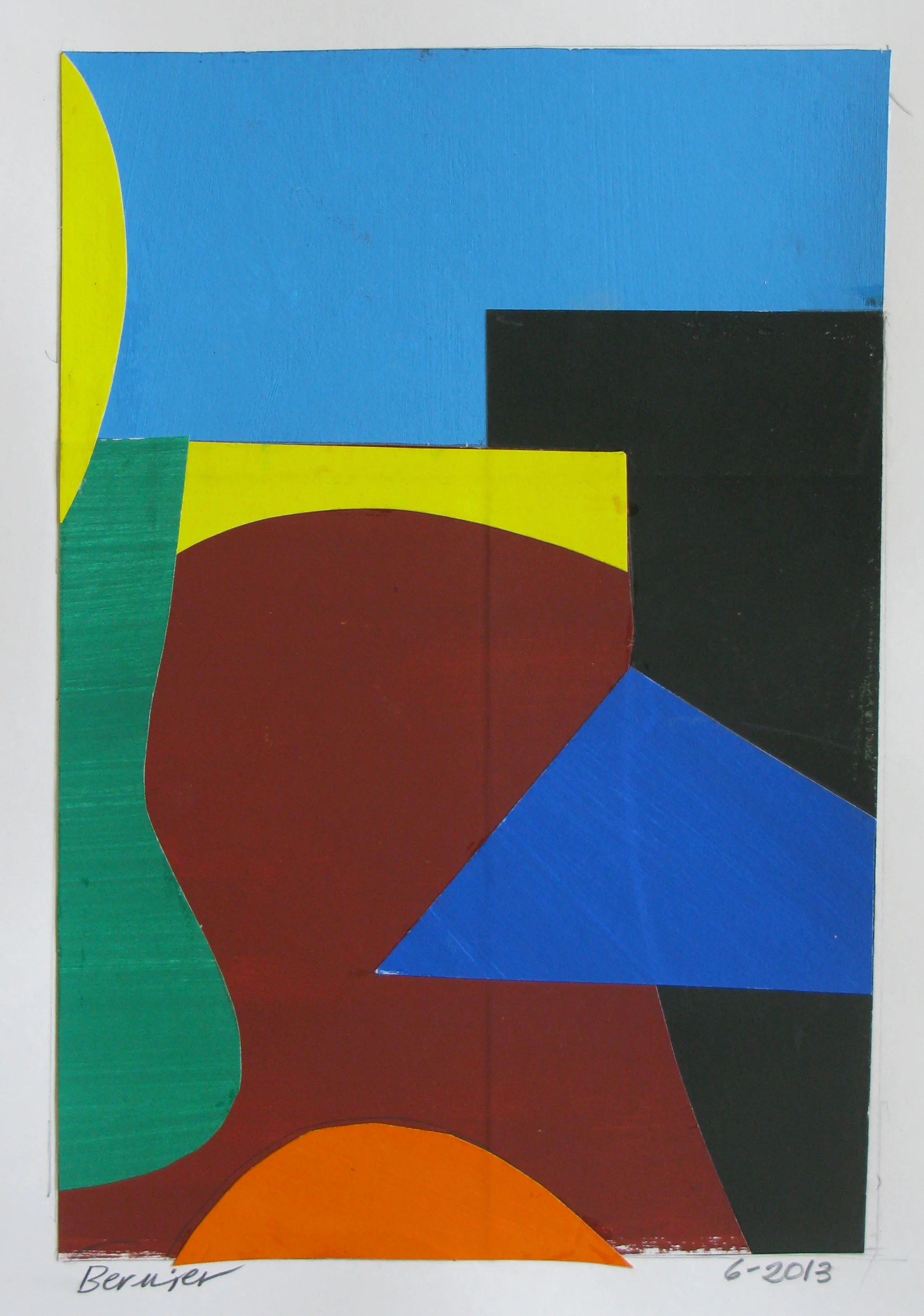 Cliff, cut paper, gouache, 2013