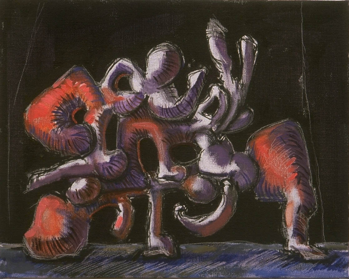 Interlocking Form, oil on canvas, 8 x 10 inches, 2000
