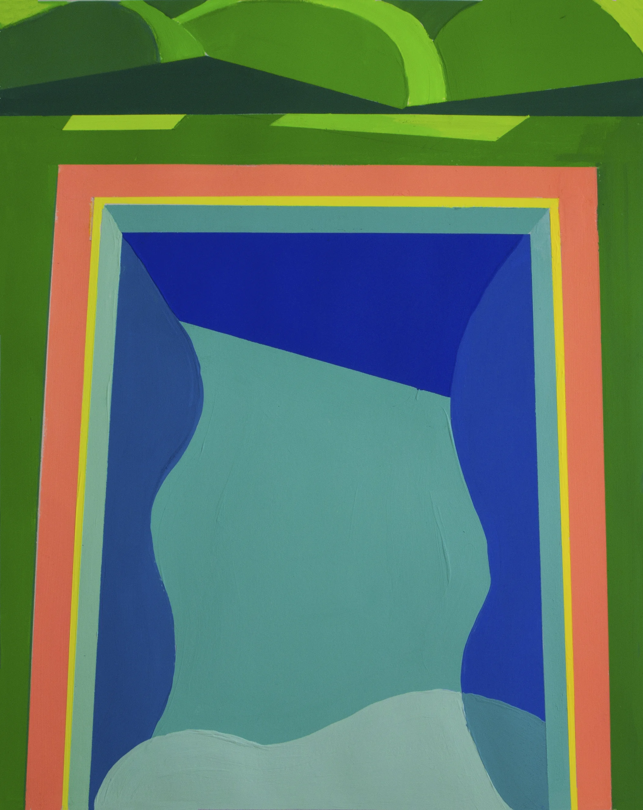 Pool Study II, gouache, 17 x 14 in., 2018