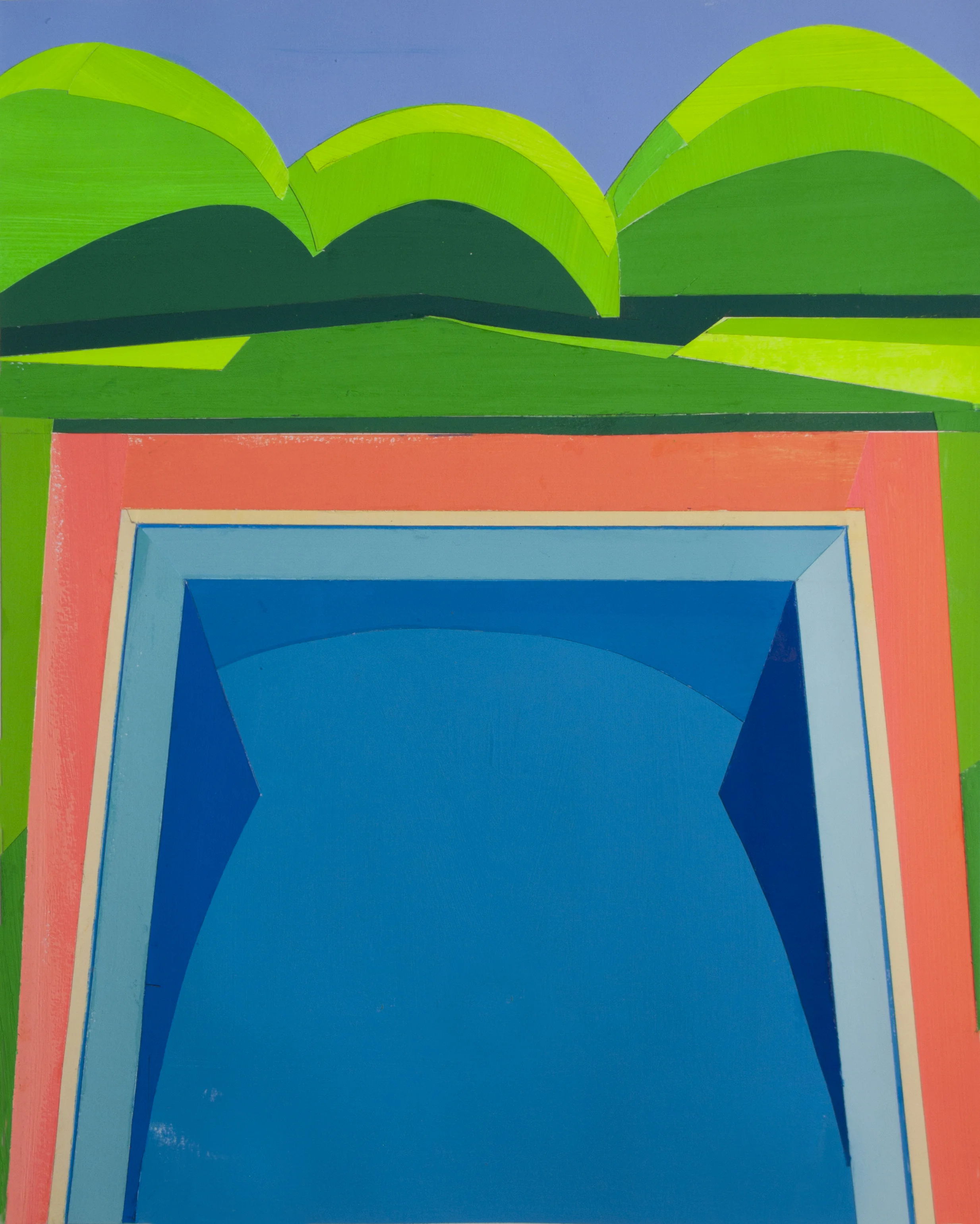 Pool Study III, gouache/cut paper, 17 x 14 in., 2018