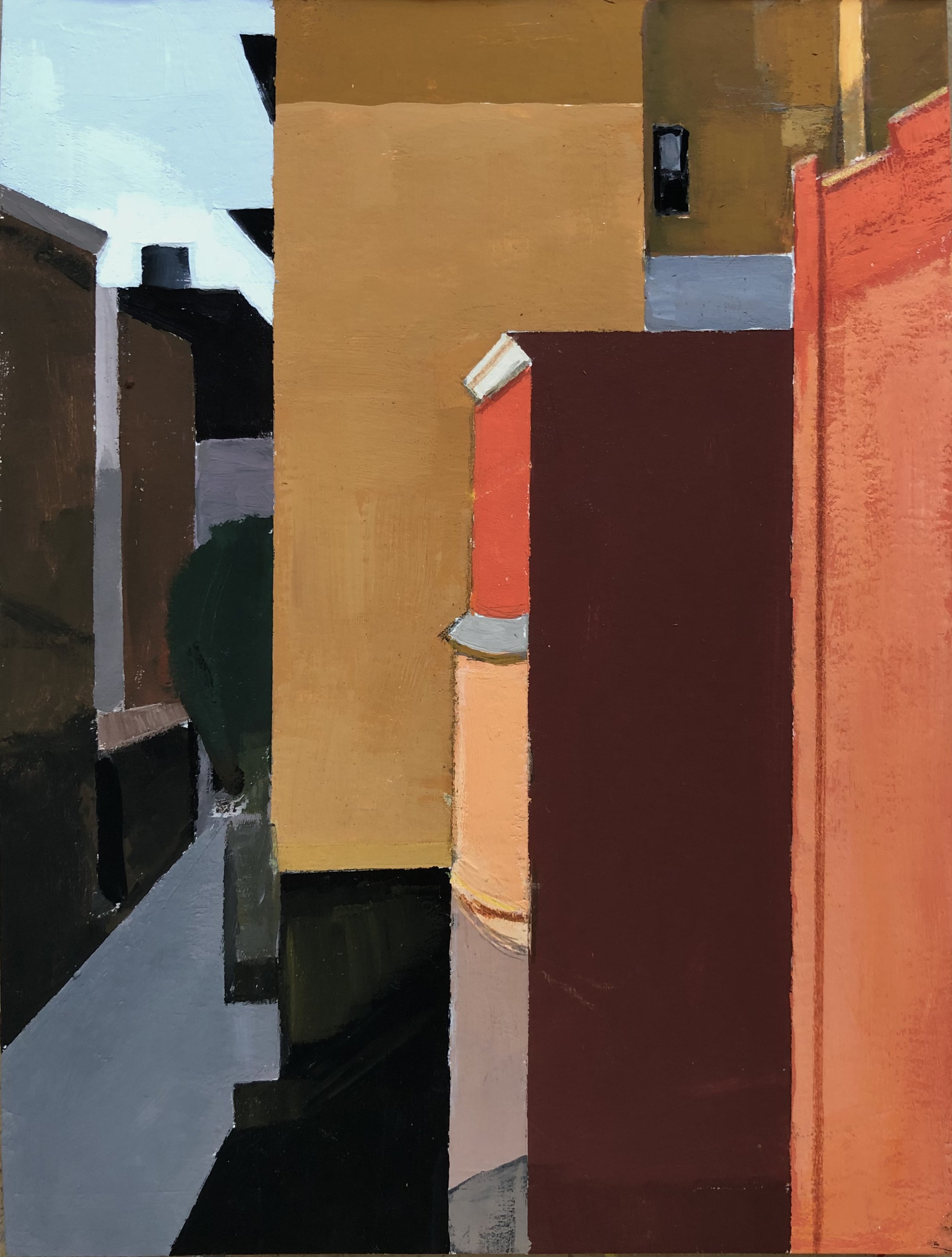    East Harlem Buildings,   gouache, 8 x 6 in, 2022   