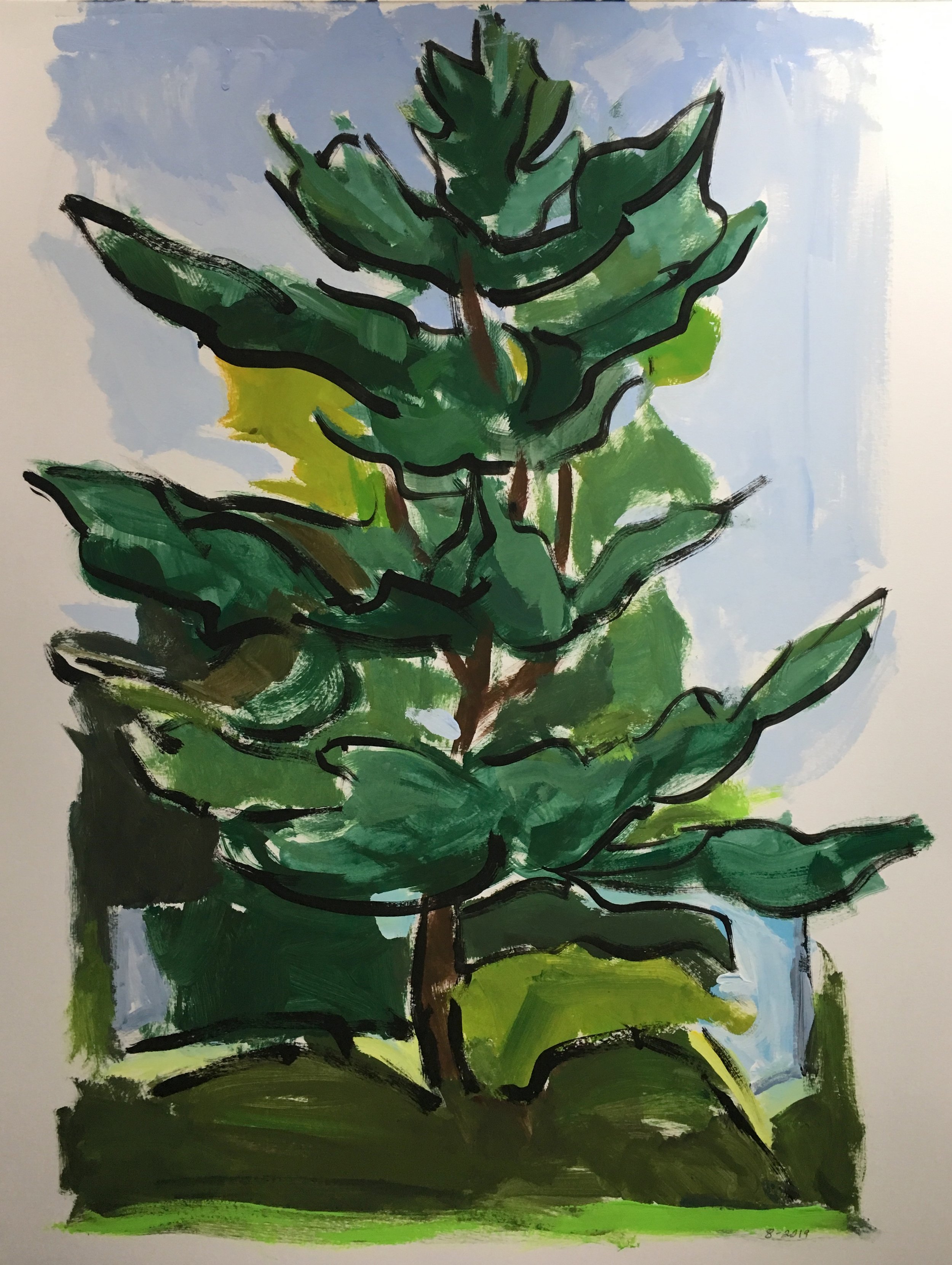    Pine   sketch, gouache, 2019 