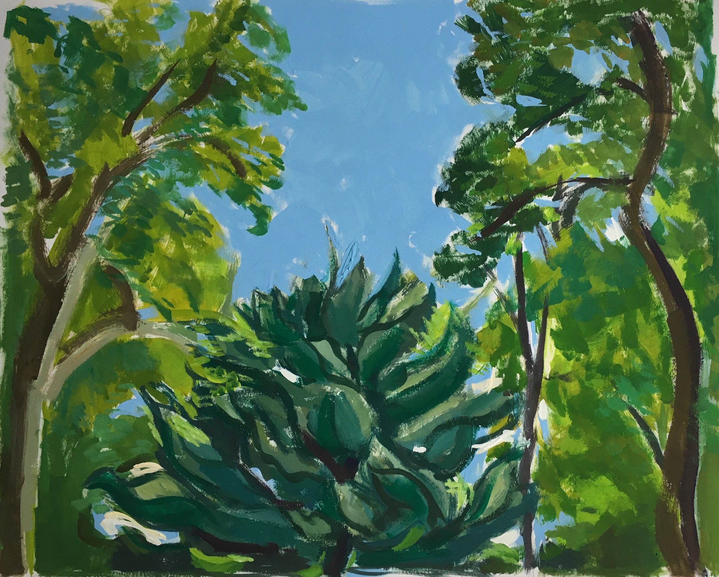    Looking Up I,   gouache, 2019 