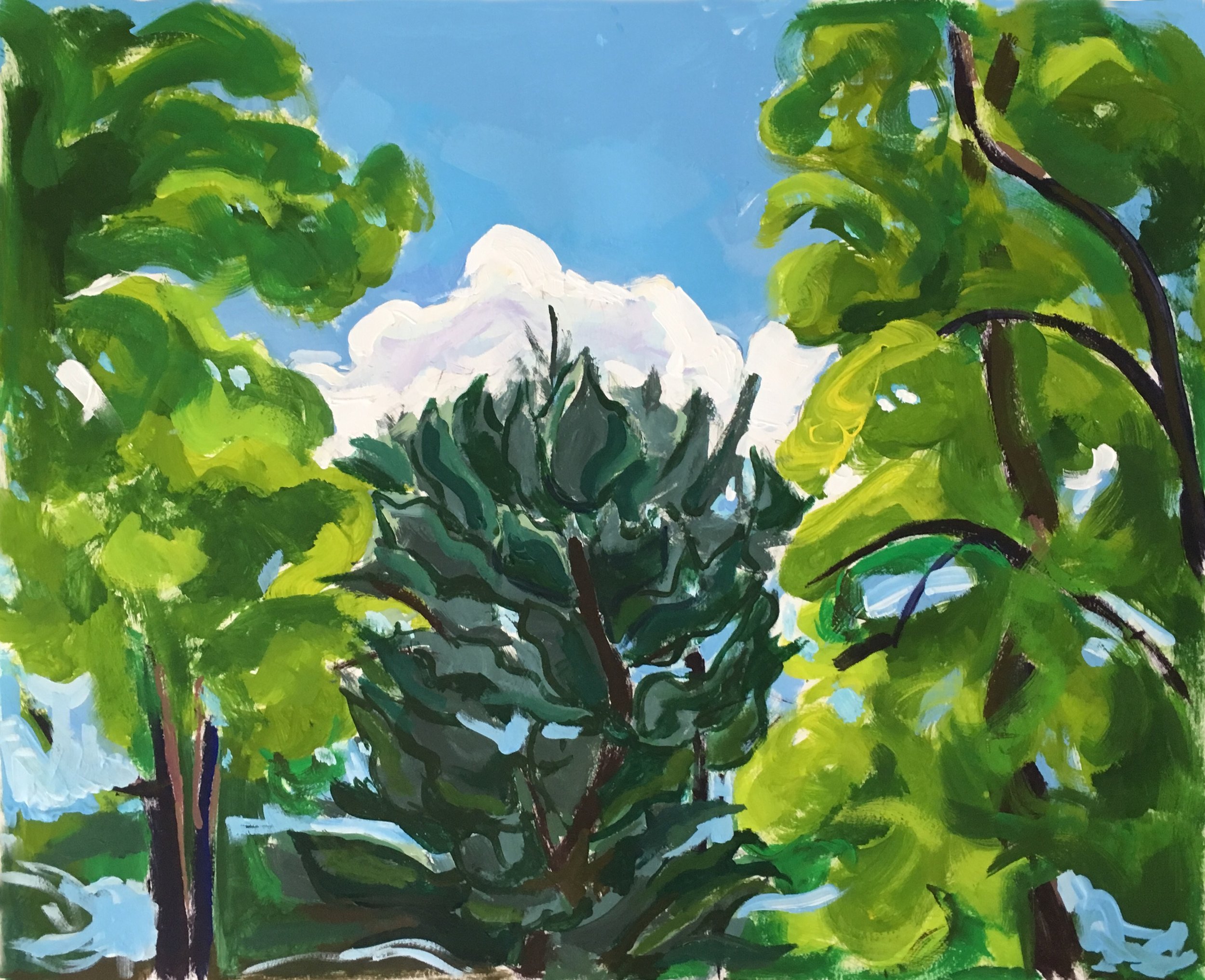    Looking Up III,   gouache, 2019 