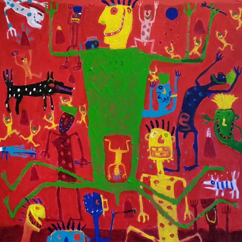 Ewan titled his painting "The Workshop" - it is now almost complete!