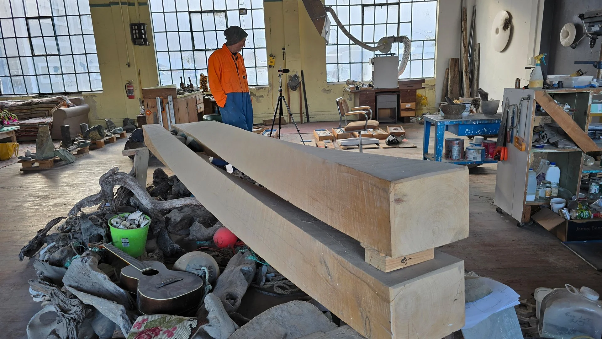 John Wishart in his studio in Invercargill
