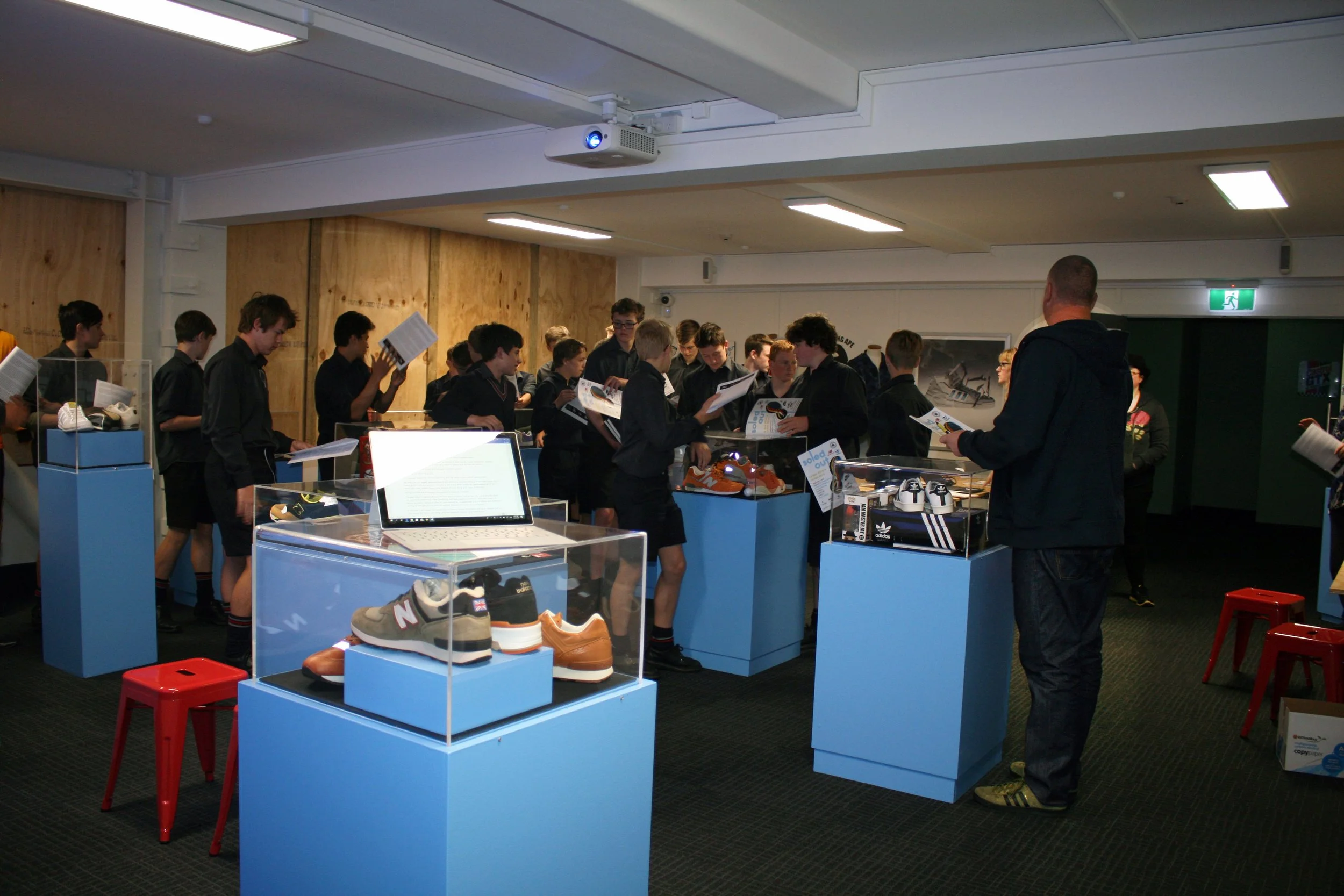 Kevin Downie speaks to secondary school students at the Soled Out sneaker and streetwear experience