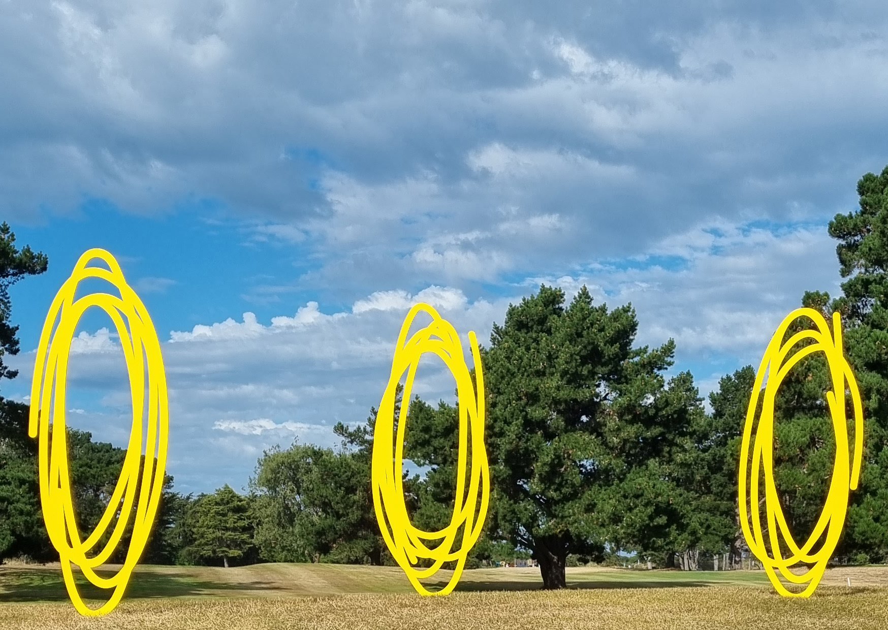 Nathan Ingram Superimposition Loop Sculptures in Situ