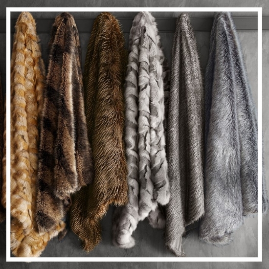 Cozy up with a warm throw. These throws from the Faux Fur collection at Williams and Sonoma Home are soft and add texture to the home.
