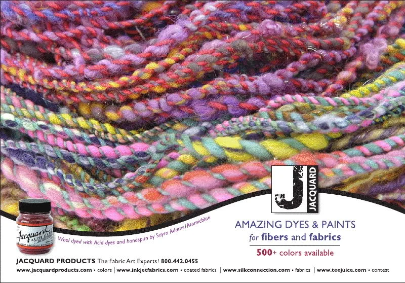 Jacquard Advertisement Featuring Atomic Blue Yarn