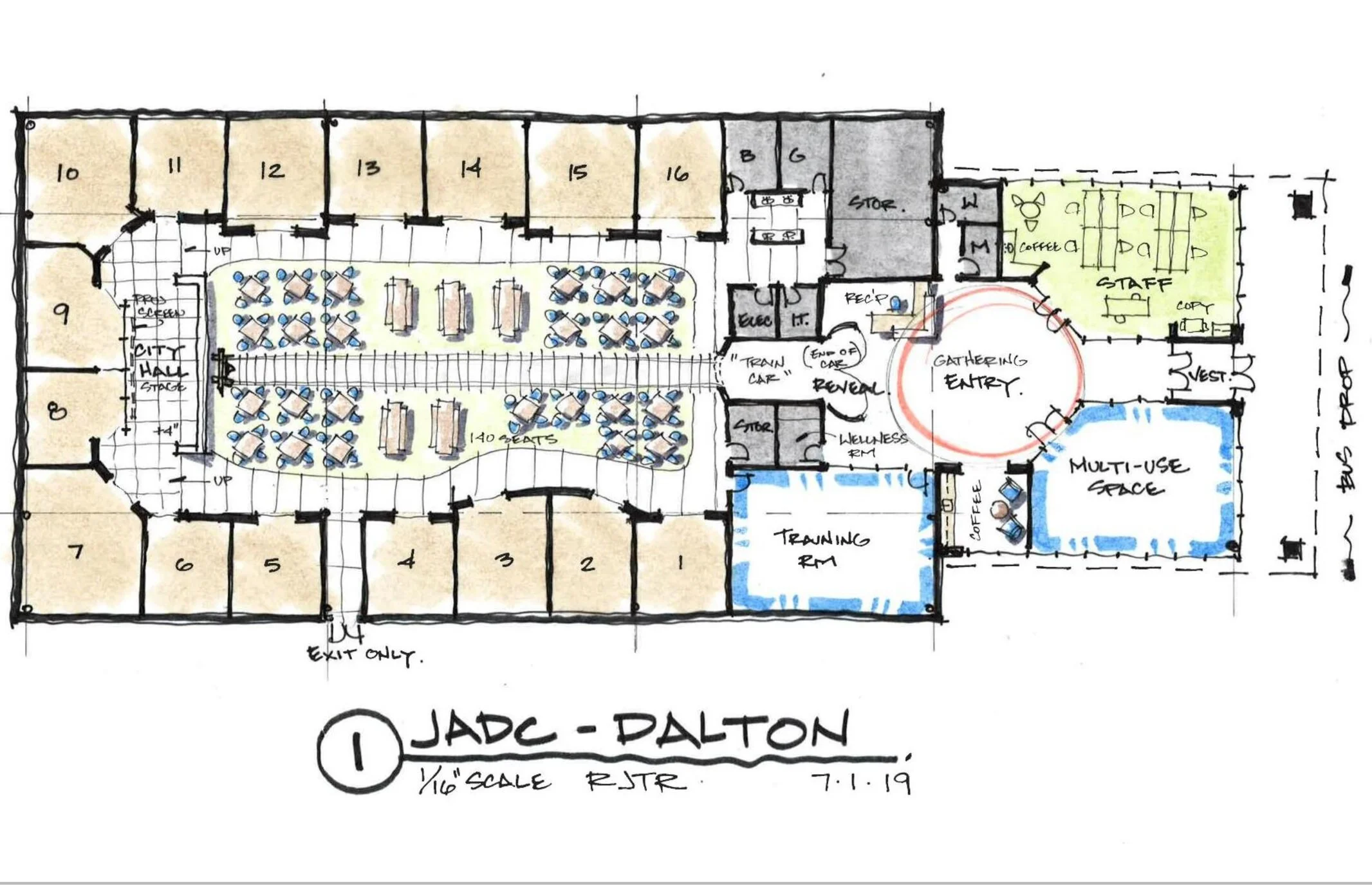 Floor plan for the JA Discovery Center of Greater Dalton