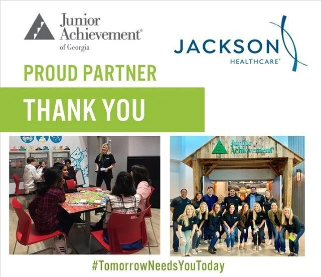 Today&rsquo;s spotlight goes to @jackson_healthcare! A founding partner, an extraordinary collaborator with exceptional employees who donate their time, talent and treasure to support multiple JA of Georgia Programs. Last year they were a recipient of the JA of Georgia Impact Award, the JA 50 Club, and 3DE volunteer partner! Thank you!