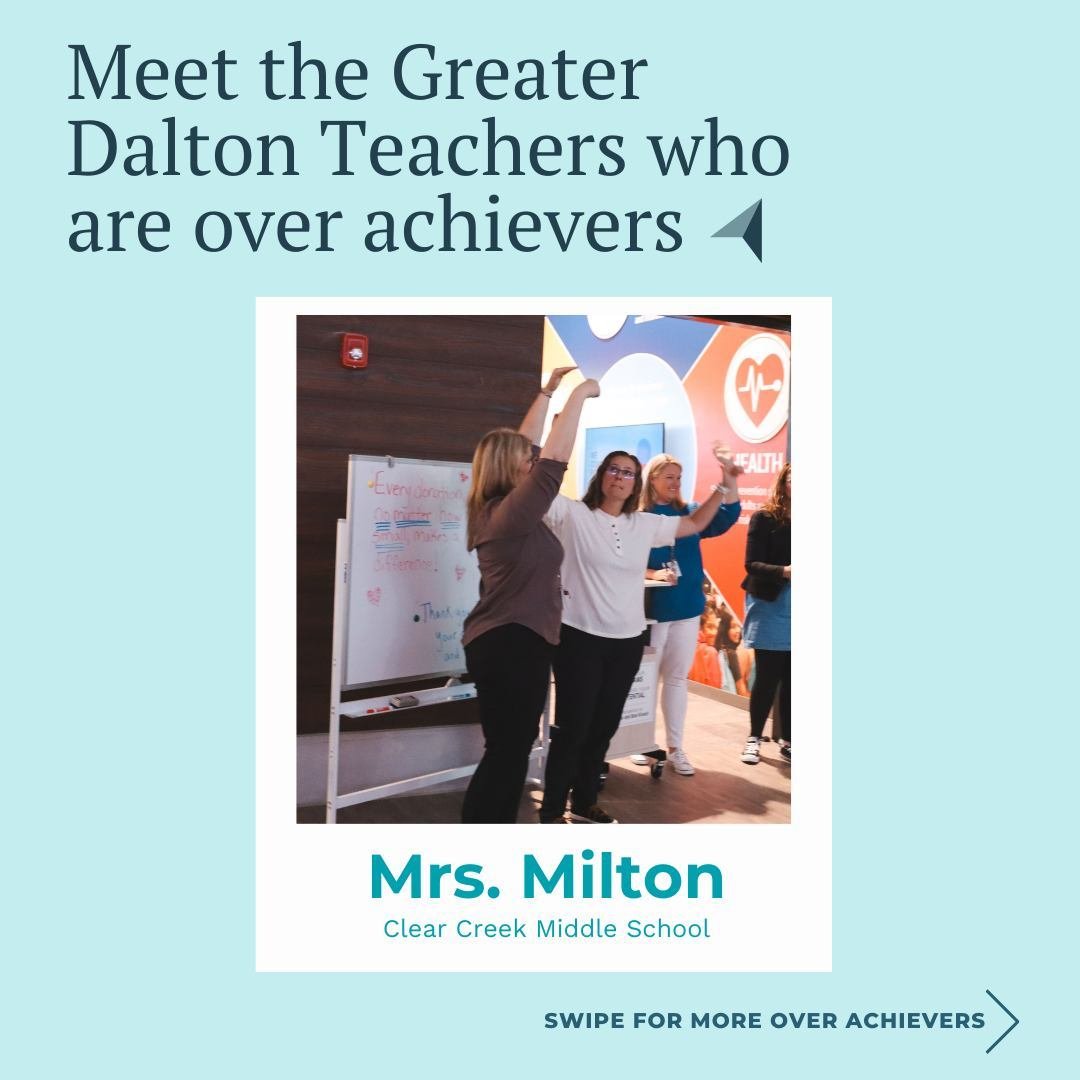 🍎✨ Teacher Appreciation Week Greater Dalton Spotlight ✨📚

Today, we're shining a light on the exceptional educators from Greater Dalton who are true &quot;Over Achievers&quot; at Junior Achievement of Georgia!

🏫 BizTown: Mrs. Milton, your dedicat