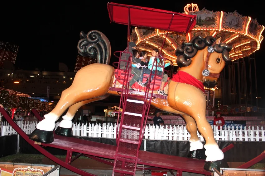 Rock the night away on the enormous Rocking Horse.