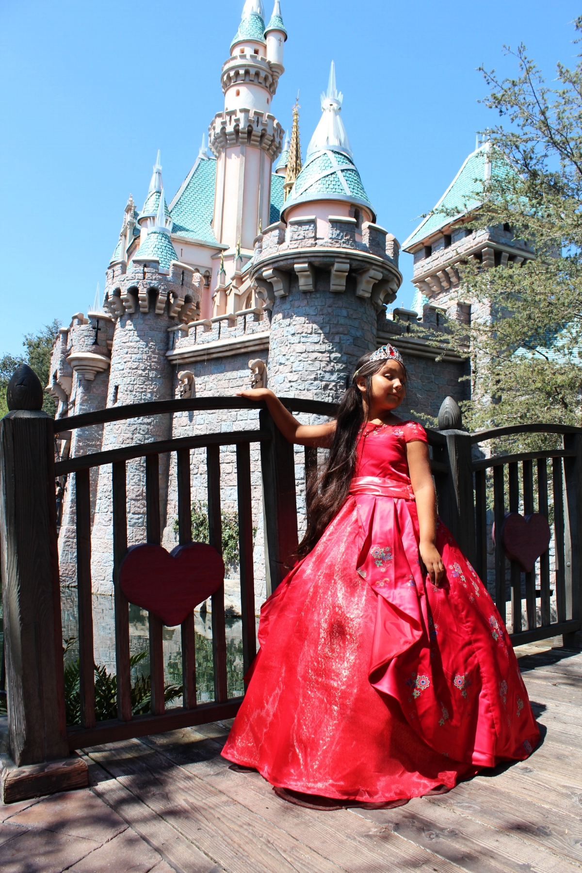 She looks like she is ready to take over the castle with that expression. The birthday girl at her happy place, Disneyland. She fits in quite well wouldn't you say?