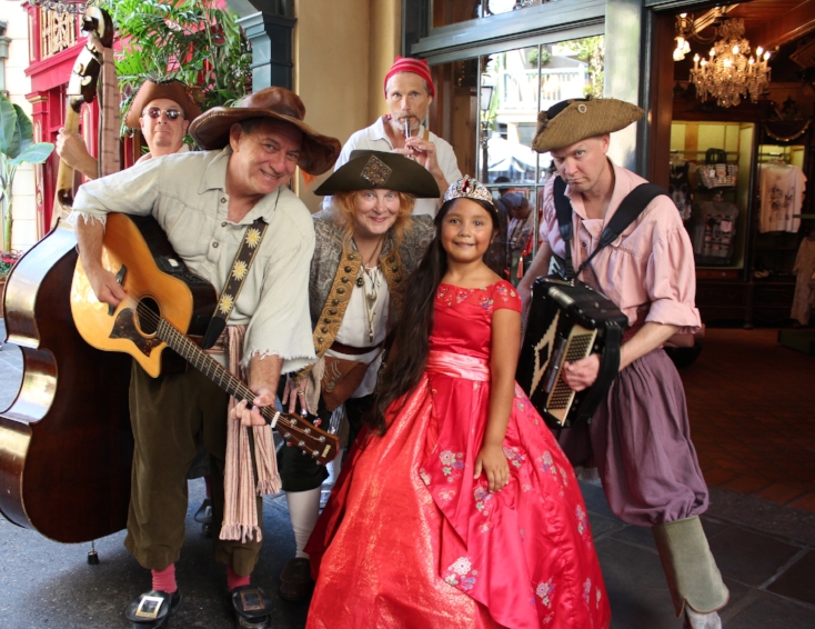 One of our favorite things to do in the park, character meet ups and boy were they ever characters! What a great Birthday my princess had, so many cast members bowing and saying hello to the Princess. And the little girls all thought she was actually Elena!