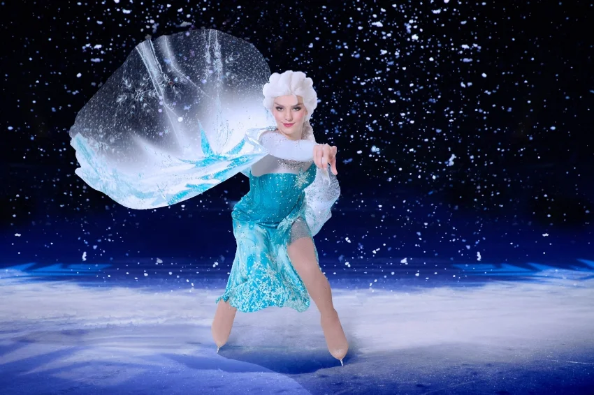 Elsa was dazzling on ice as the snow fell all around! Photo Credit: Disney On Ice
