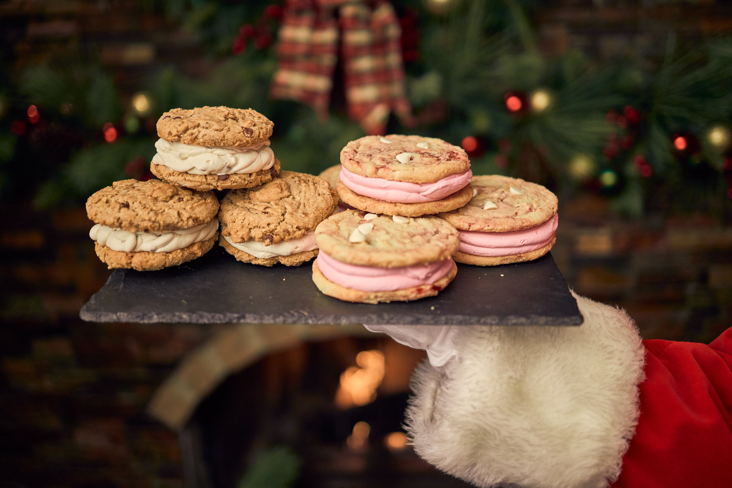 North Pole Oatmeal Toffee and White Chocolate Raspberry Cookiewiches.jpg
