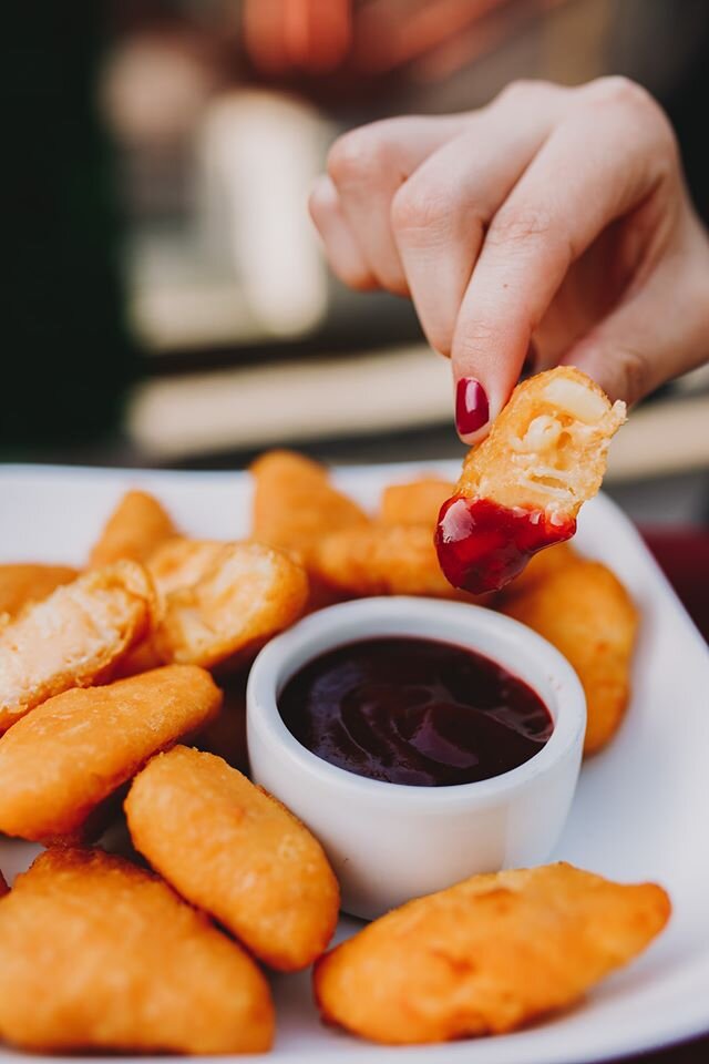 Mac and Cheese Bites with Boysenberry Ketchup