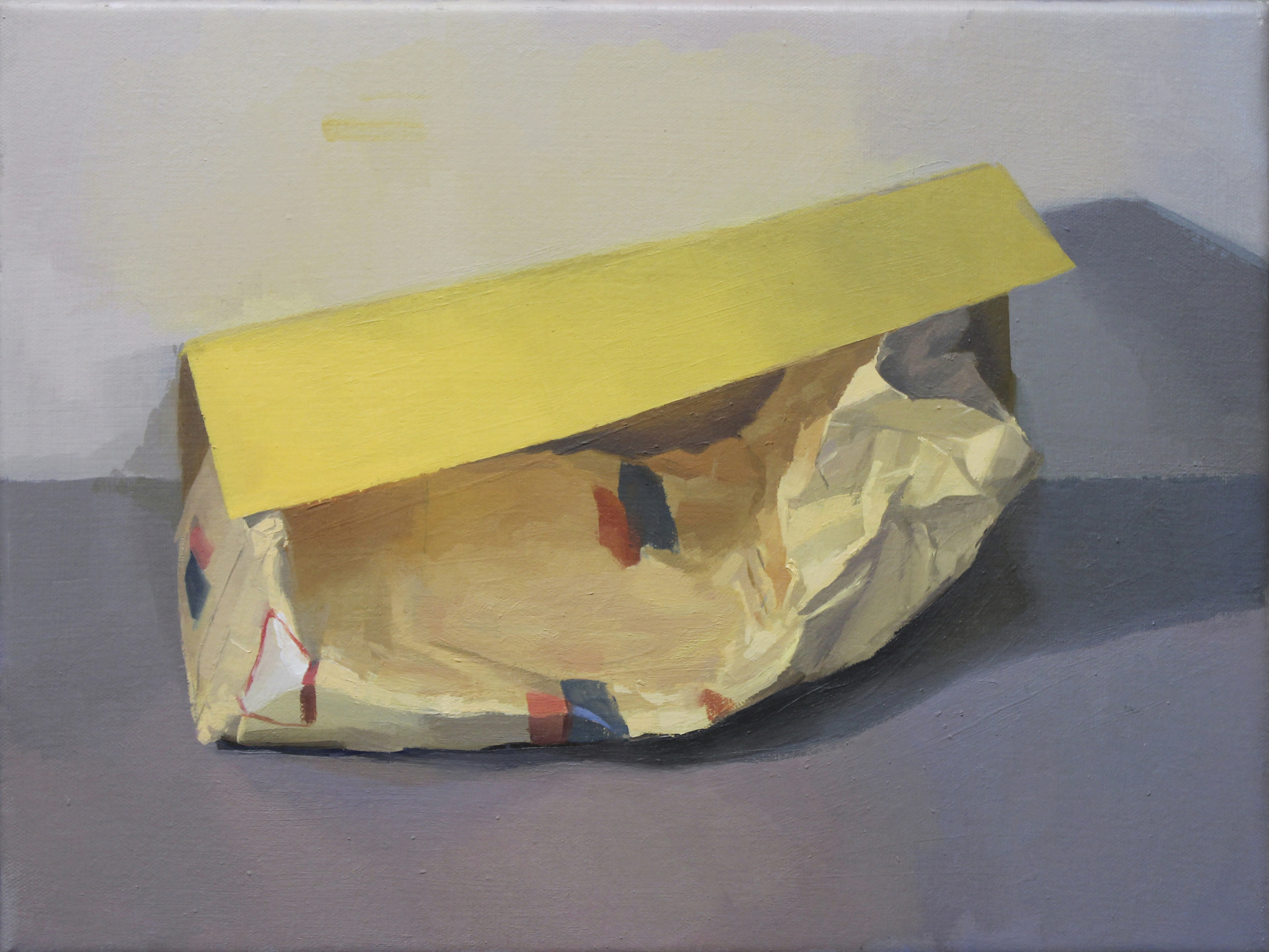    yellow bag yellow paper     oil on canvas 12x16" 2012  private collection 