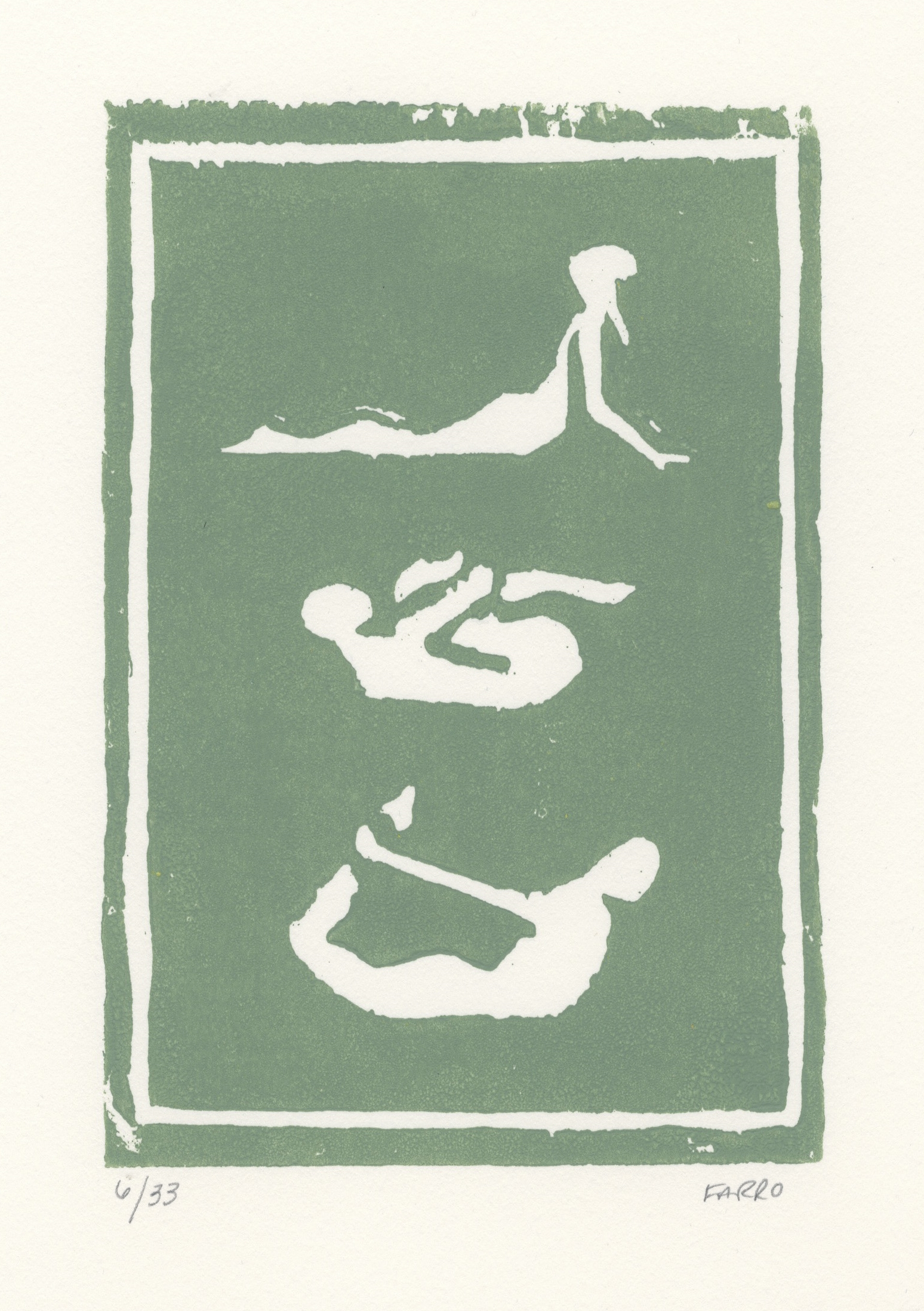   yoga poses   woodblock print  edition of 33  5x7"  2012 