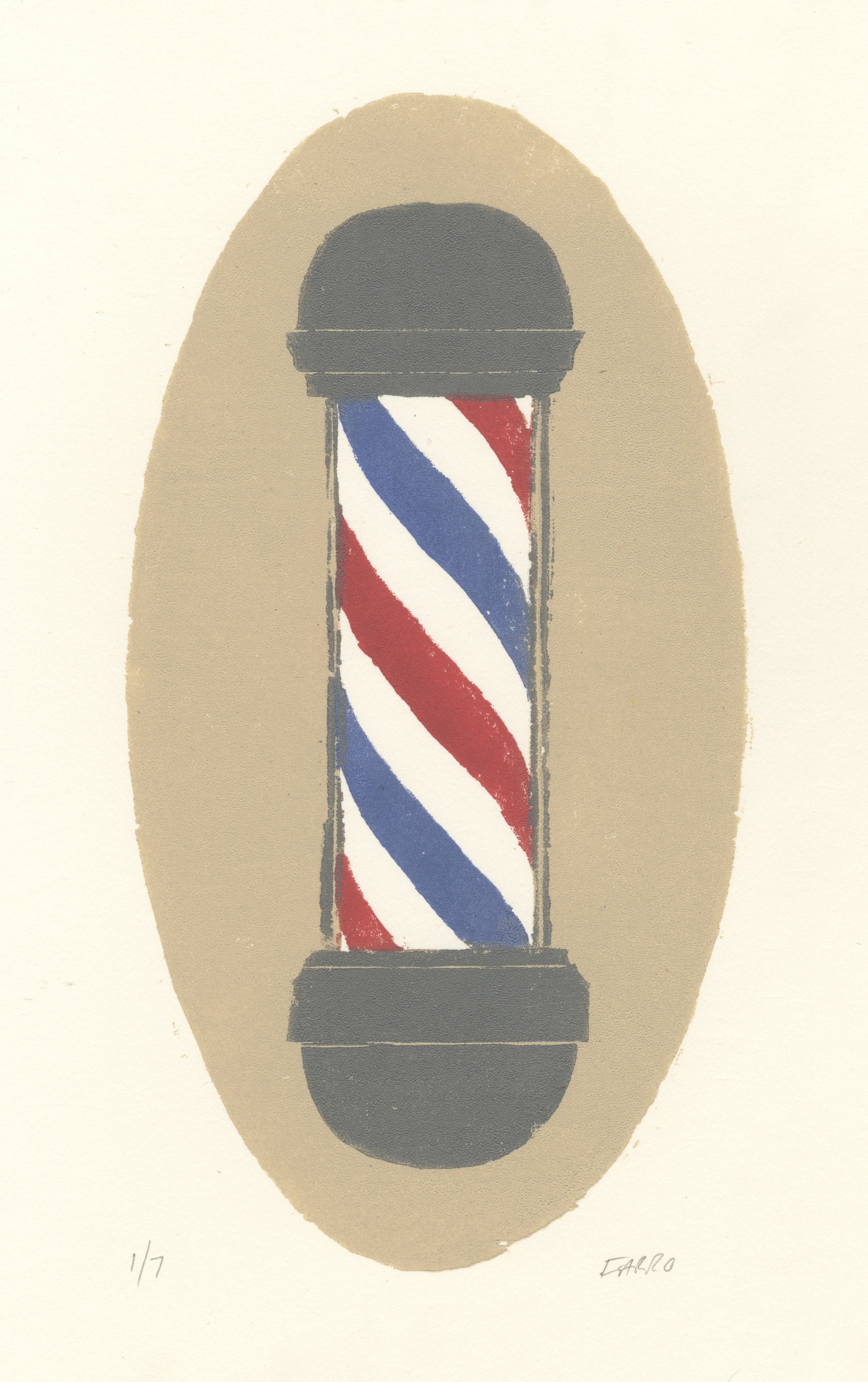   barber pole   woodblock print  edition of 7  5.5x10.5"  2012 