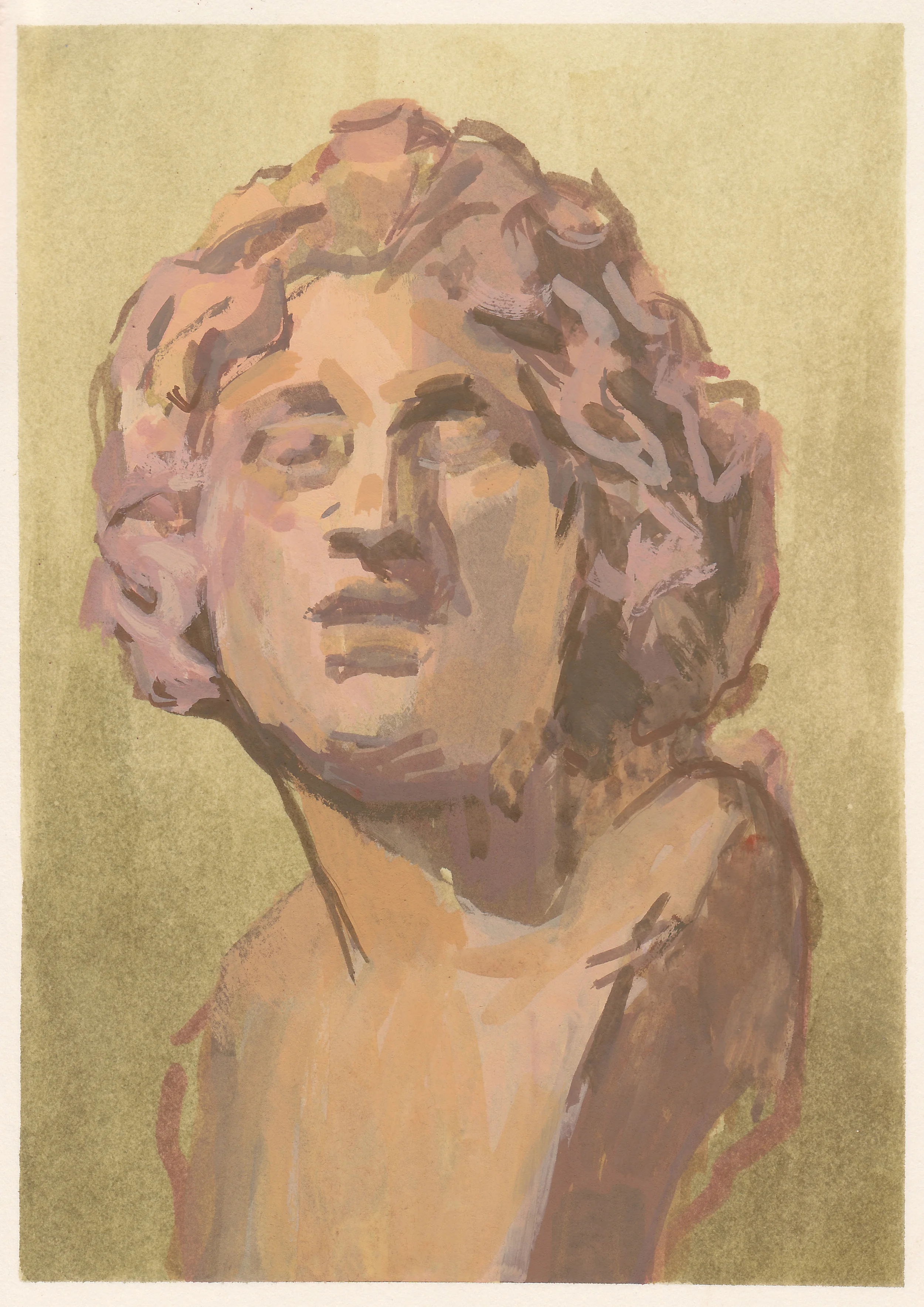 bust watercolor and gouache 4.5x6.5" 2015 purchase