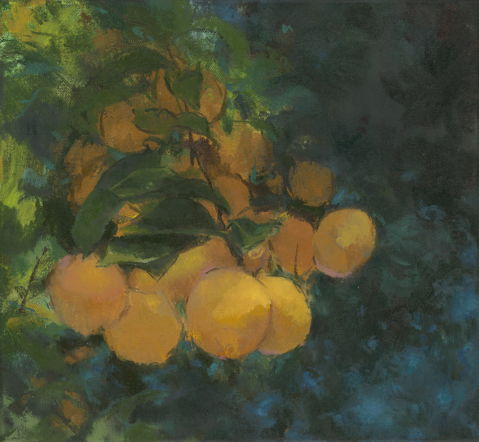    lemon grove     oil on canvas 12x13" 2015  private collection New Orleans 