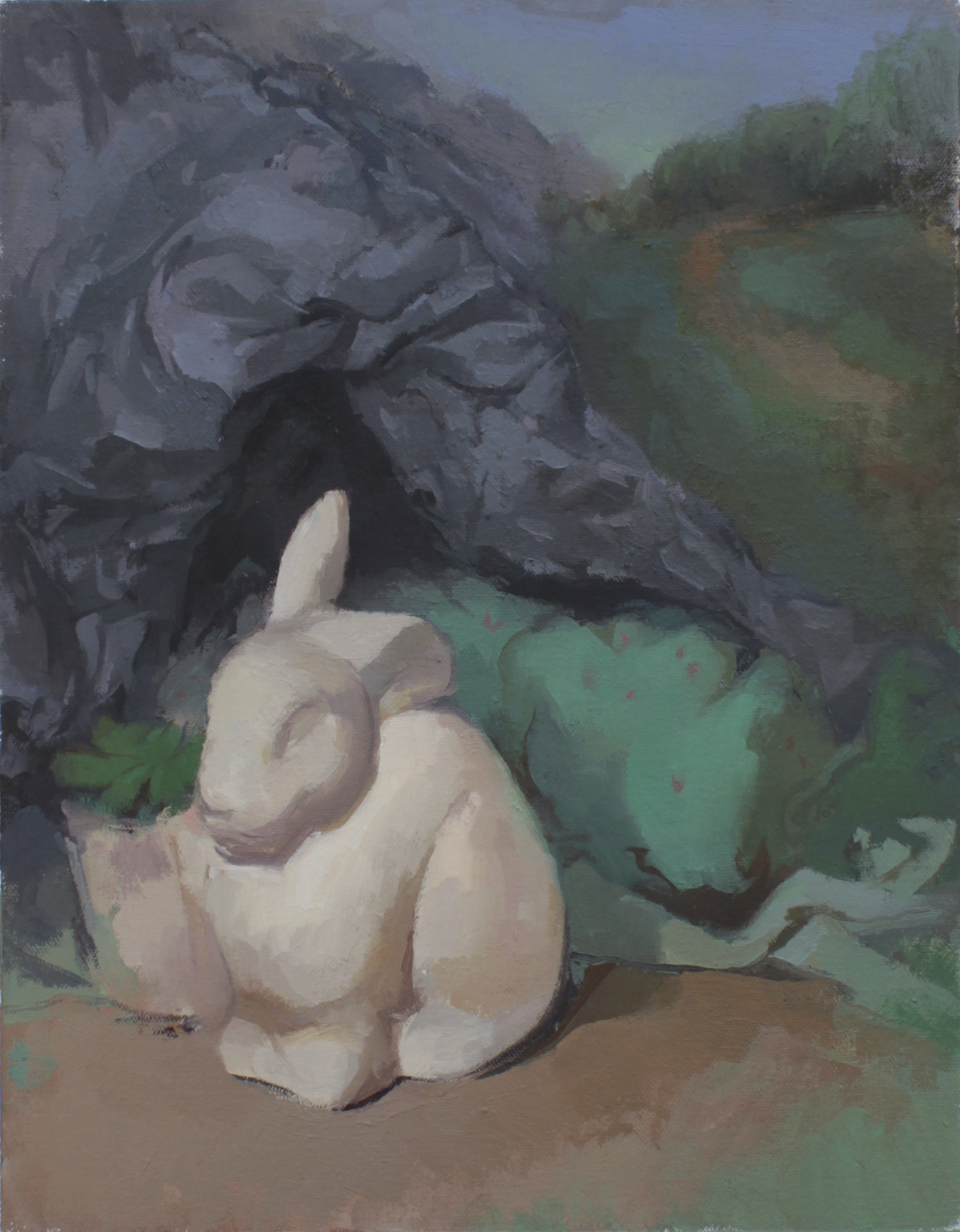   bunny cave     oil on mounted canvas 10.5x13.5" 2013  available by request 