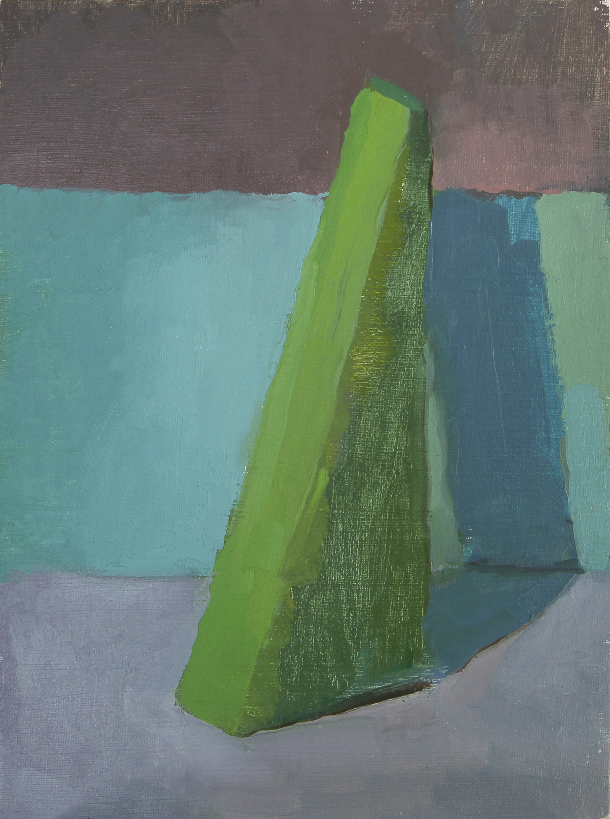 green triangle oil on canvas 9x12" 2013