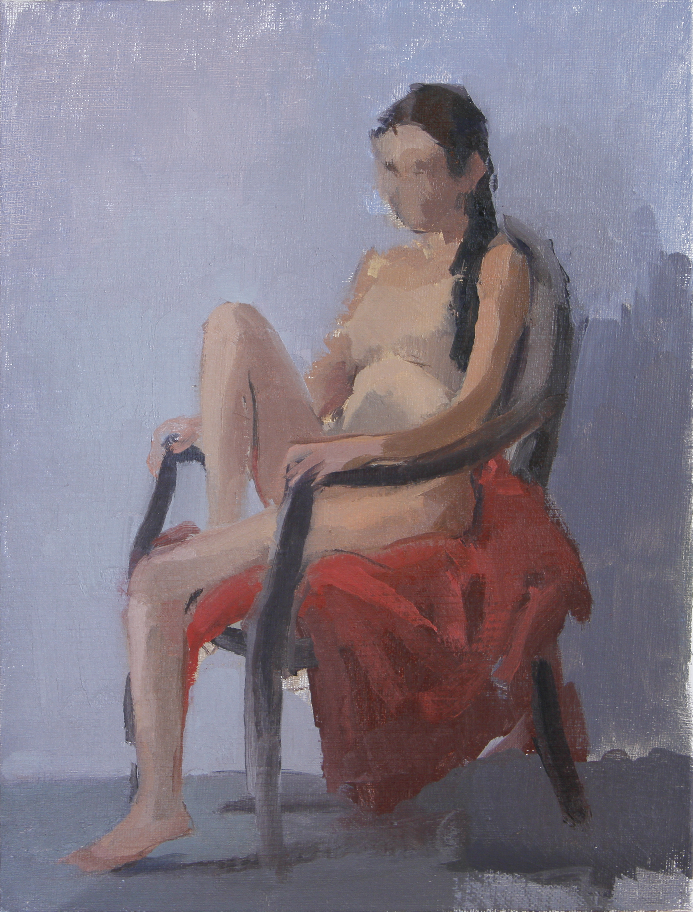    seated nude     oil on canvas 8x10" 2013  private collection Brooklyn, NY 