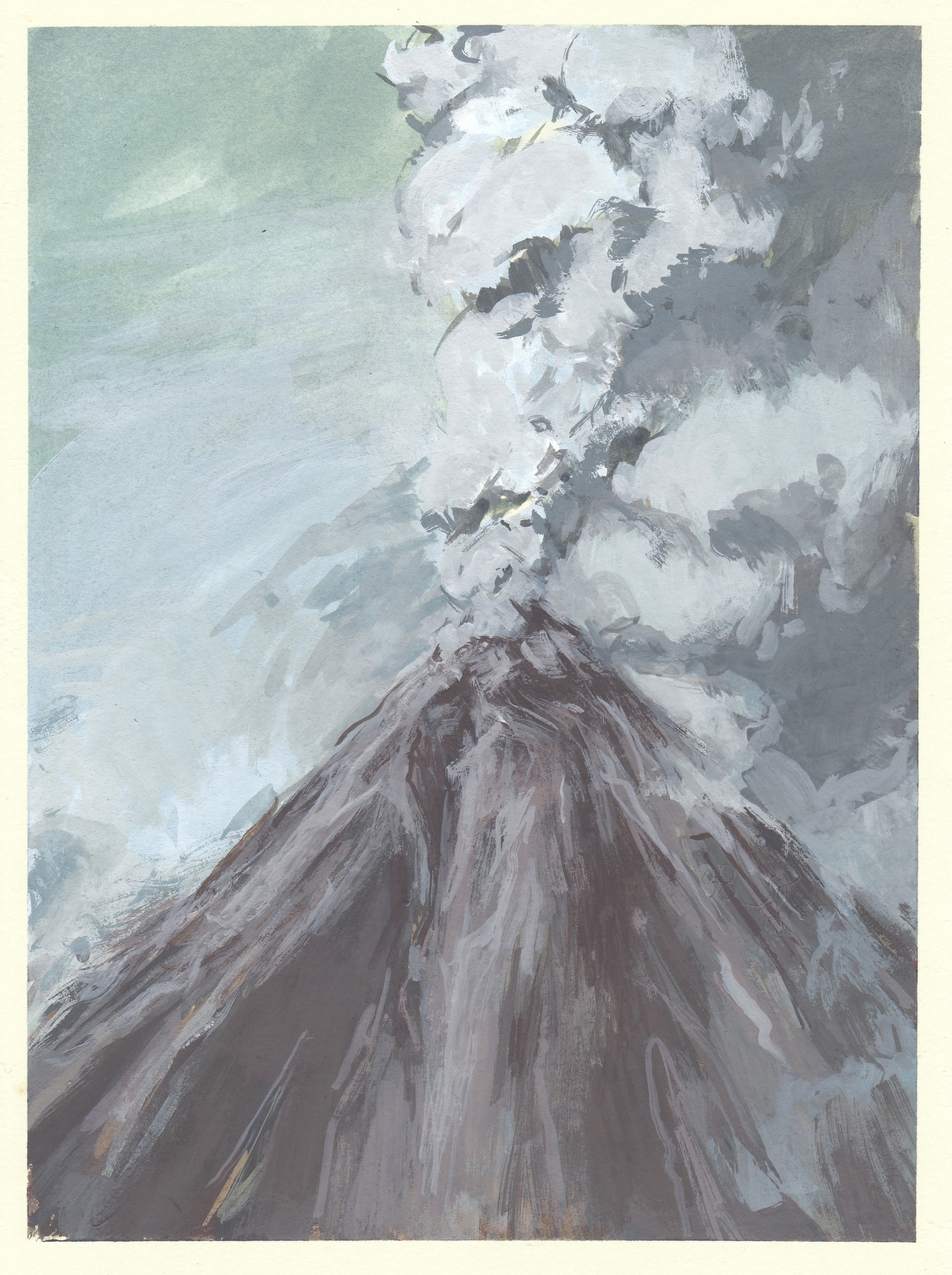    my volcano     gouache on mounted paper 6.75x9.25" 2013  collection of the artist 