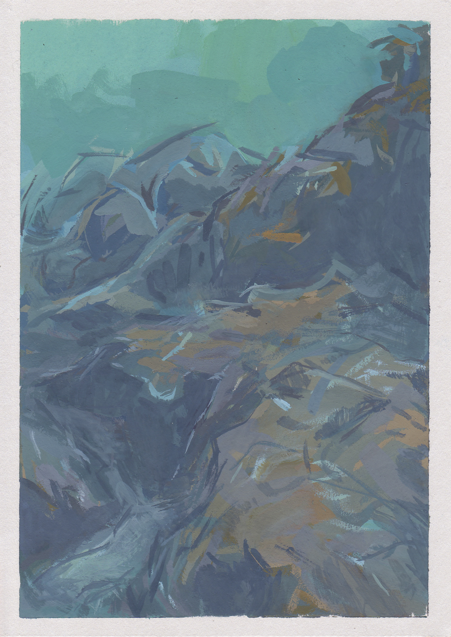    seascape II     gouache on paper 4.5x6.5" 2013  collection of the artist  purchase prints  