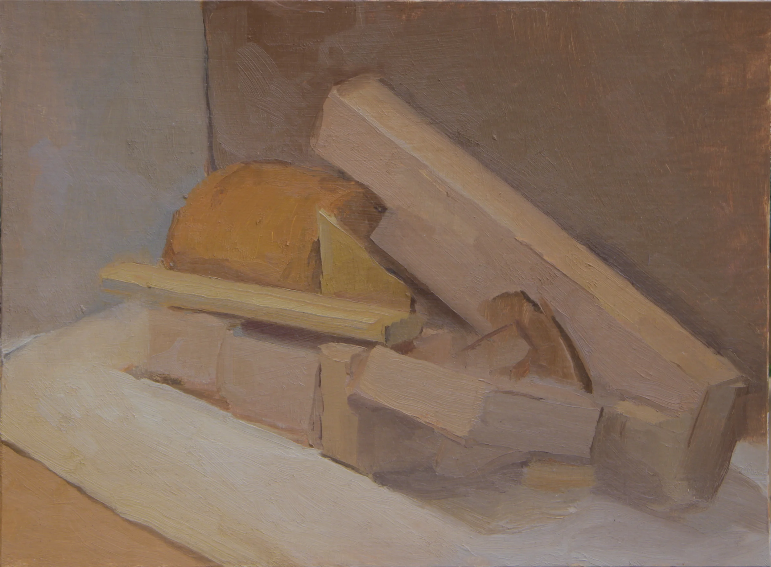 blocks II oil on mounted cardboard 9x12" 2014
