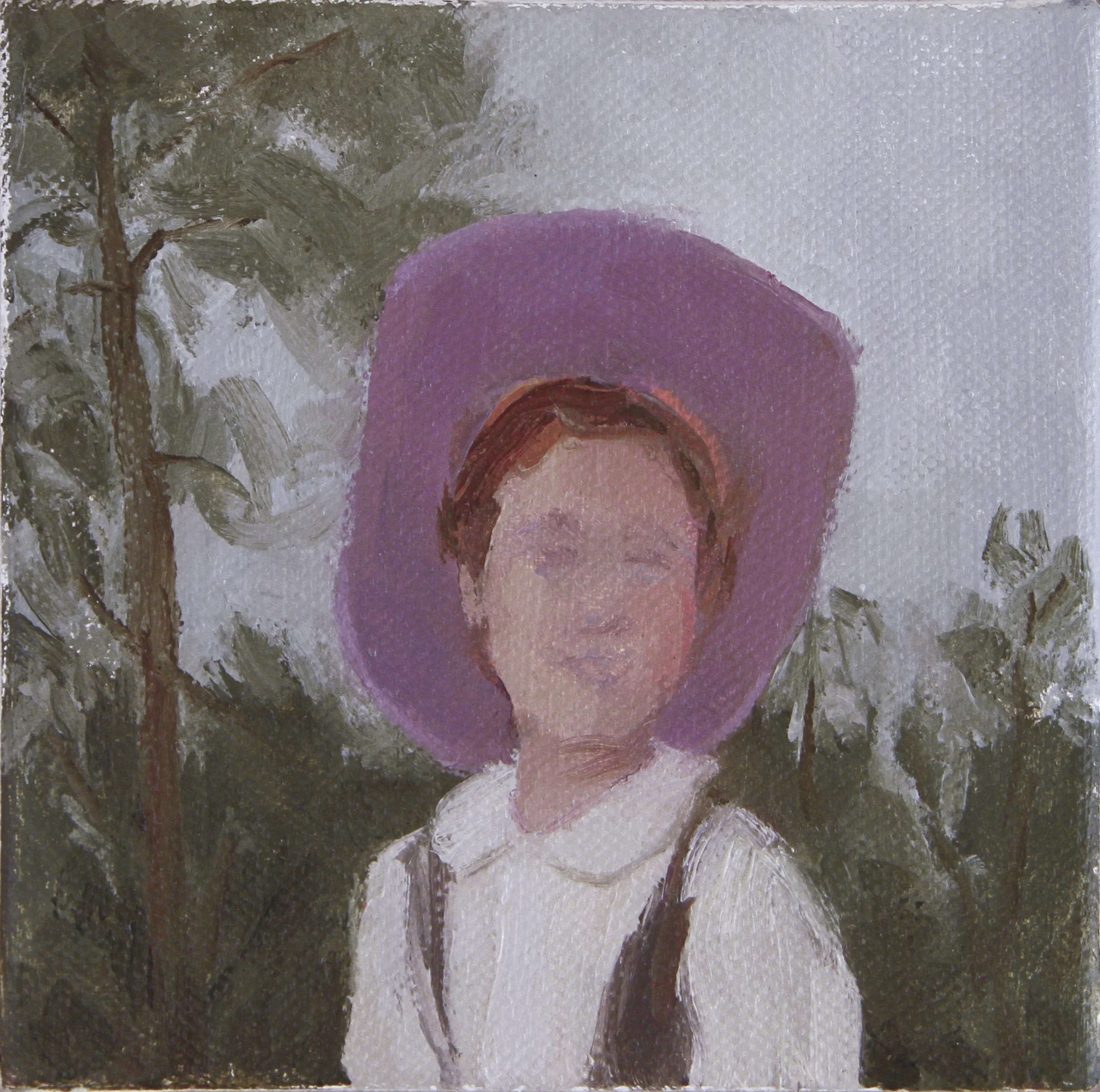 rodeo girl oil on canvas 5x5" 2014 stolen in Nashville, TN