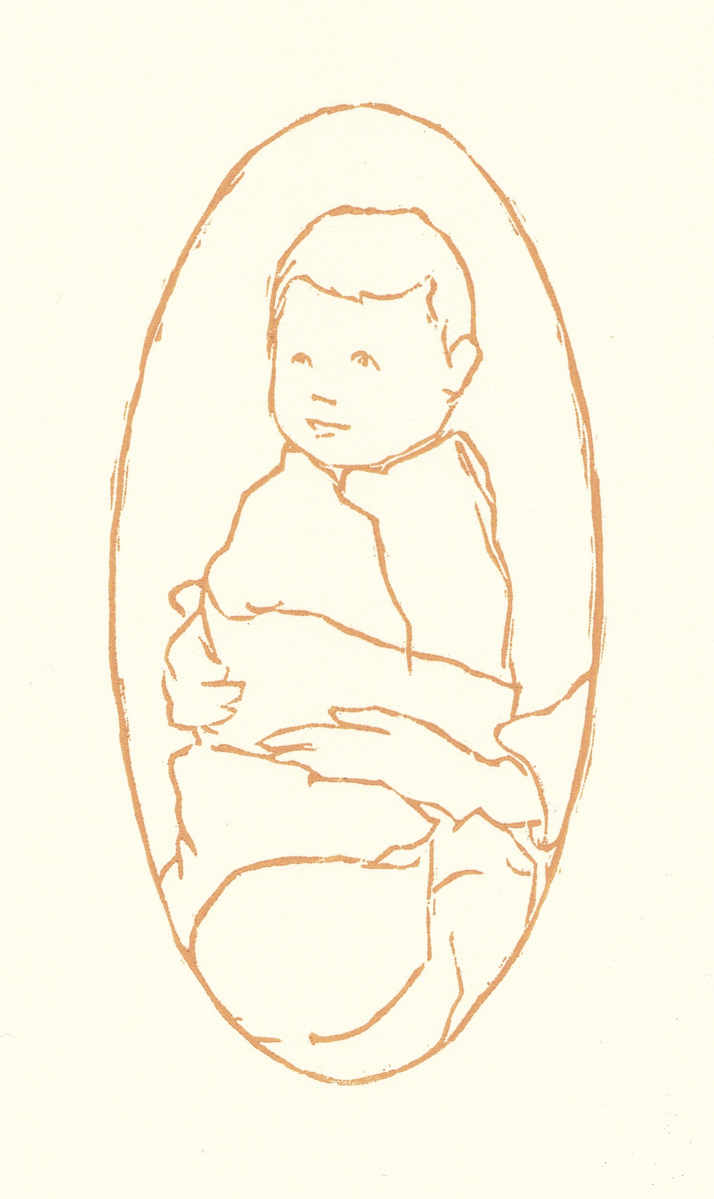   baby   woodblock print  edition of 35  3.5x6.75"  2014 
