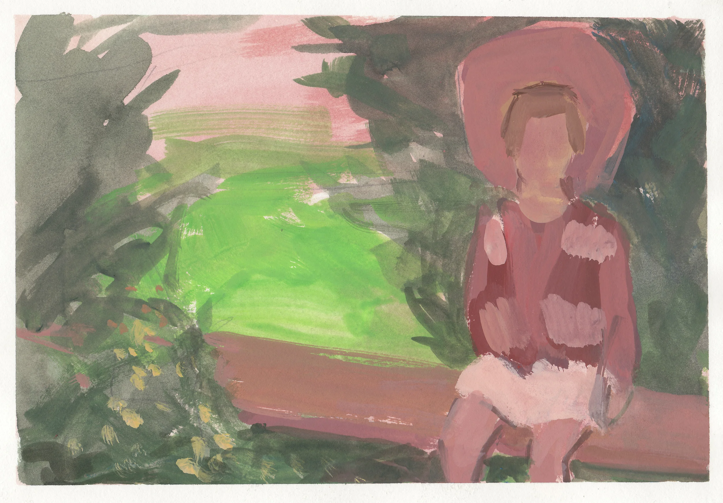 study for "horse festival" watercolor and gouache on paper 6x9" 2014 available