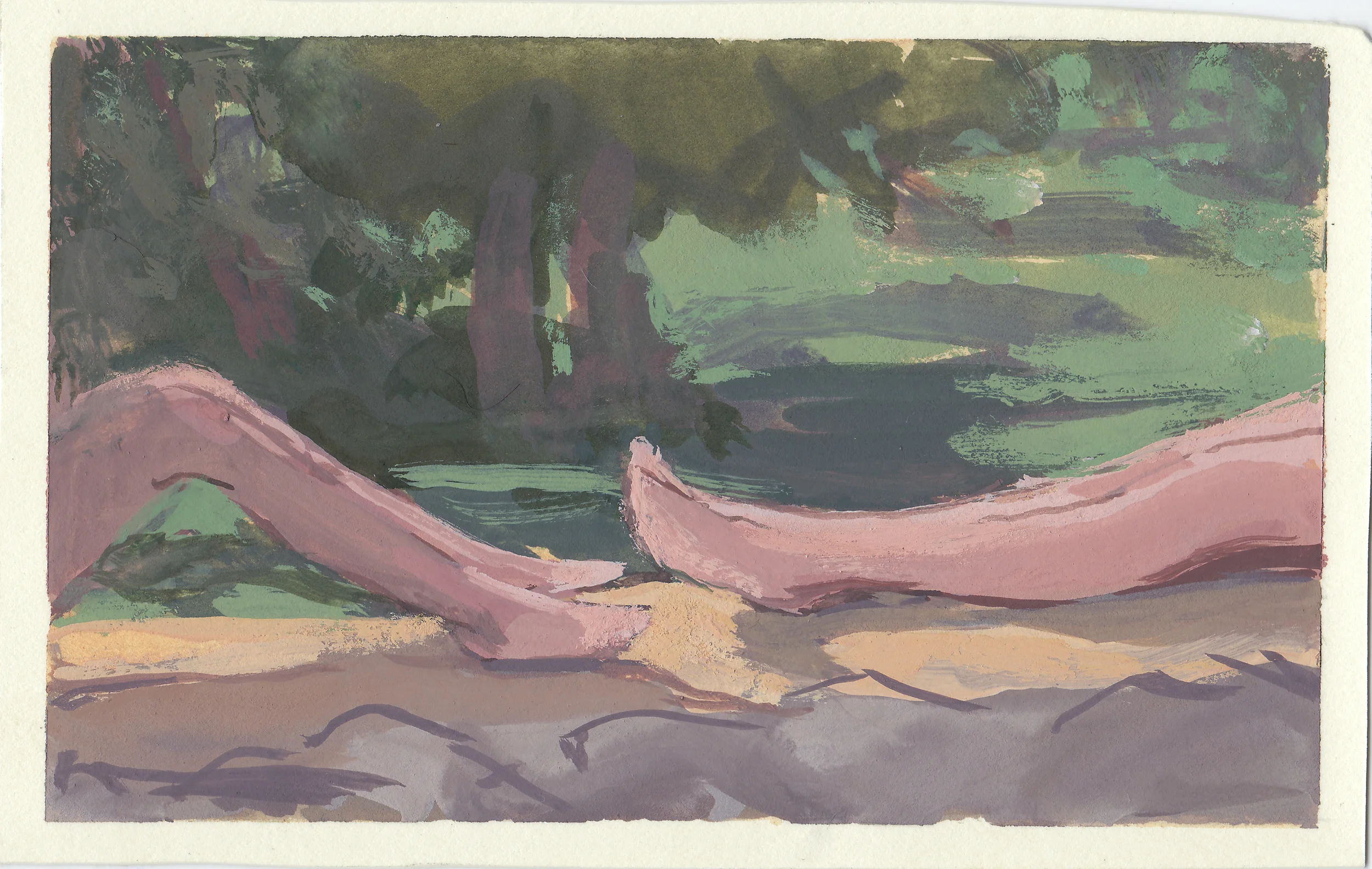 legs gouache on mounted paper 3x5" 2014 private collection Nashville, TN