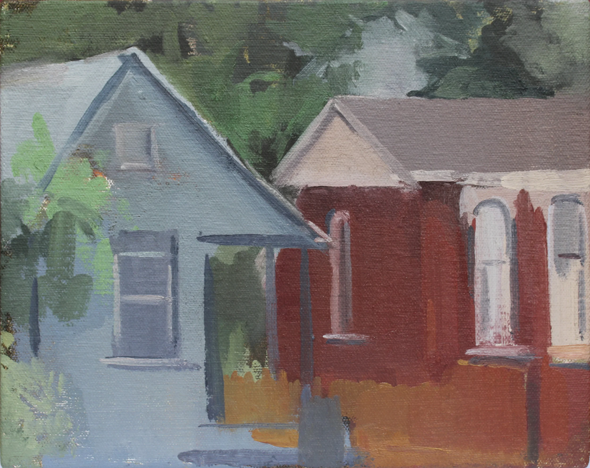 germantown houses oil on canvas 8x10" 2016 private collection Los Angeles, CA