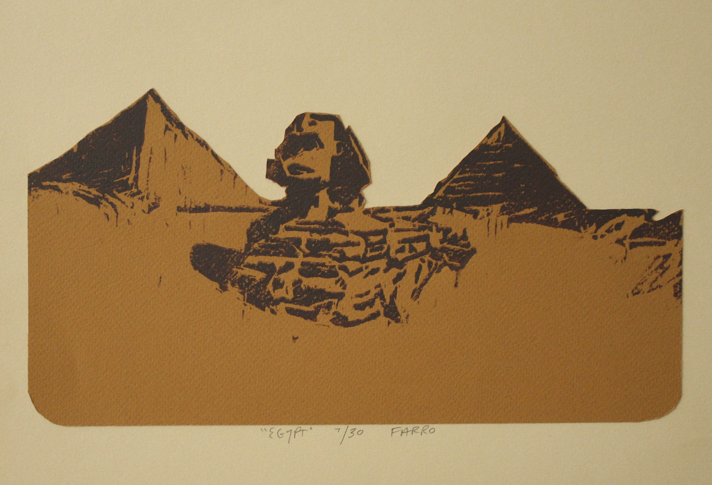   egypt   woodblock print  edition of 30  10x13"  2011 
